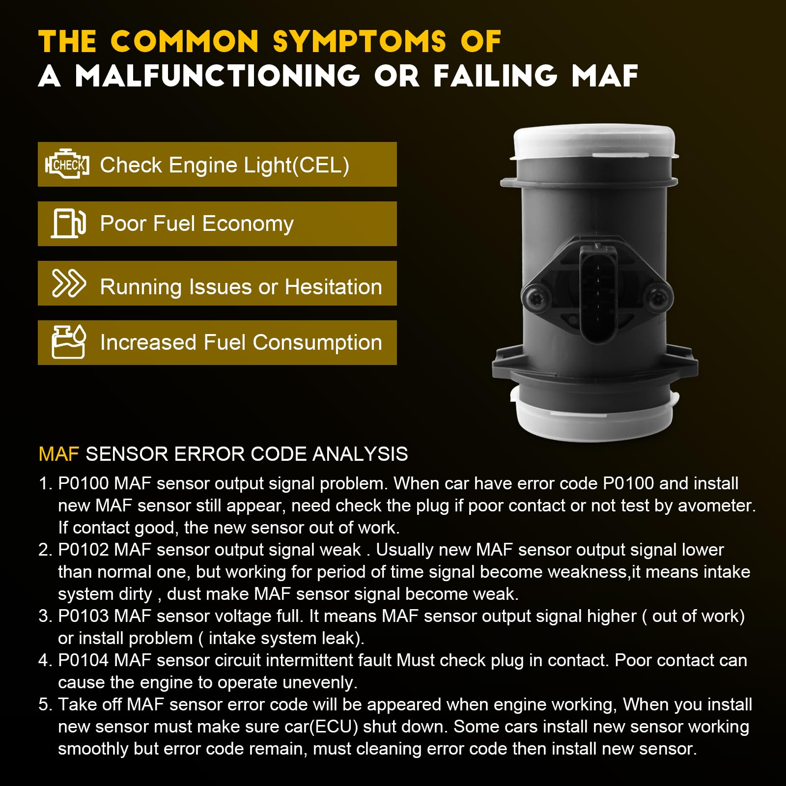 OCPTY Mass Air Flow Sensor 280217114 Meter FITS for 1997 for Mercedes-Benz C230 2.2L,1997-2000 for Mercedes-Benz C230 2.3L,1998-2001 for Mercedes-Benz SLK230 2.3L