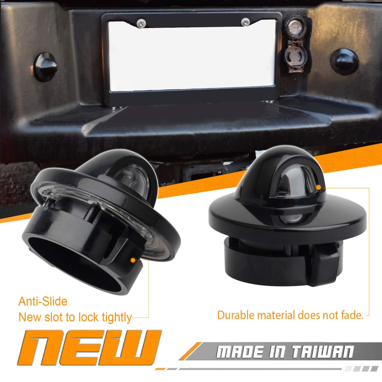 Hercoo License Plate Lights Lamp Lens Black Housing Compatible With 1999-2015 F150 F250 F350 F450 F550 Super Duty Bronco Excursi