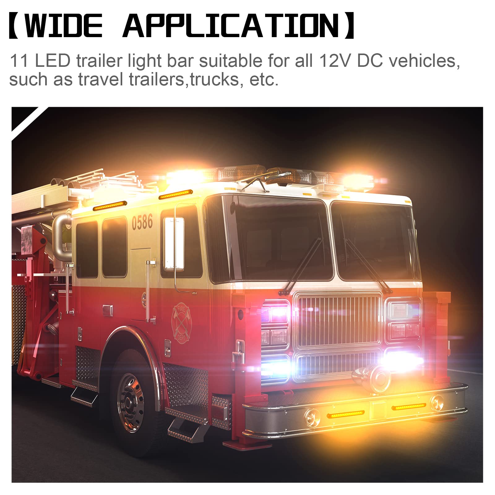 2 Pieces 10 Inch 15 Led Trailer Tail Light Bar Stop Turn Tail Lights Assembly Third Brake Strip 9 To 30-Volt Trailer Identificat