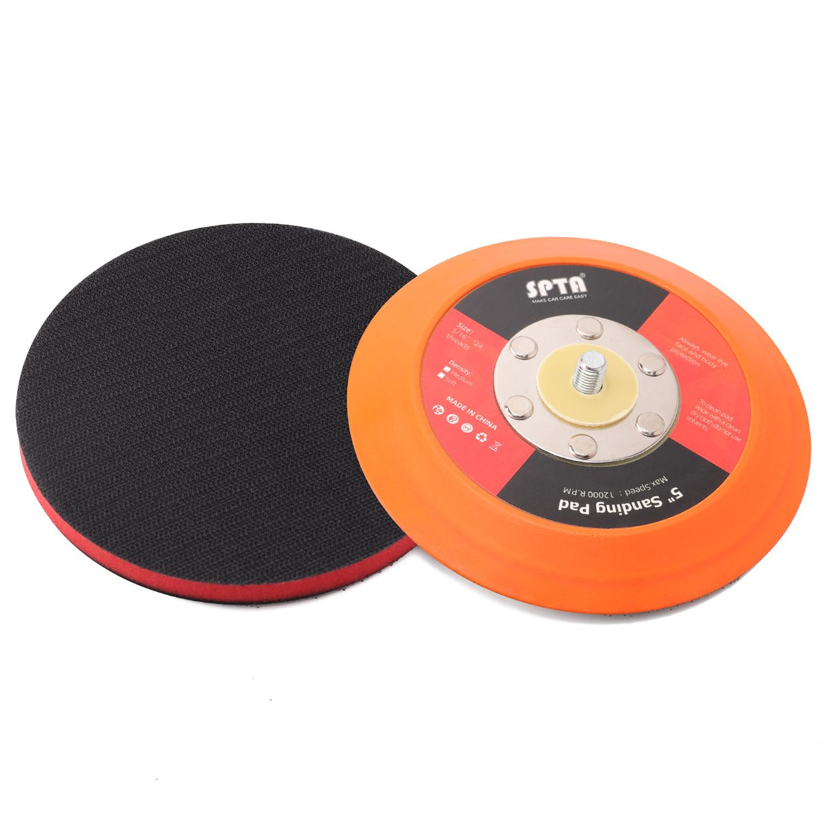 Spta 5''(125Mm) Backing Pad Hook And Loop Backing Plate 5/16''-24 Thread Da Air Random Orbital Sander/Polisher Backing Pad With 