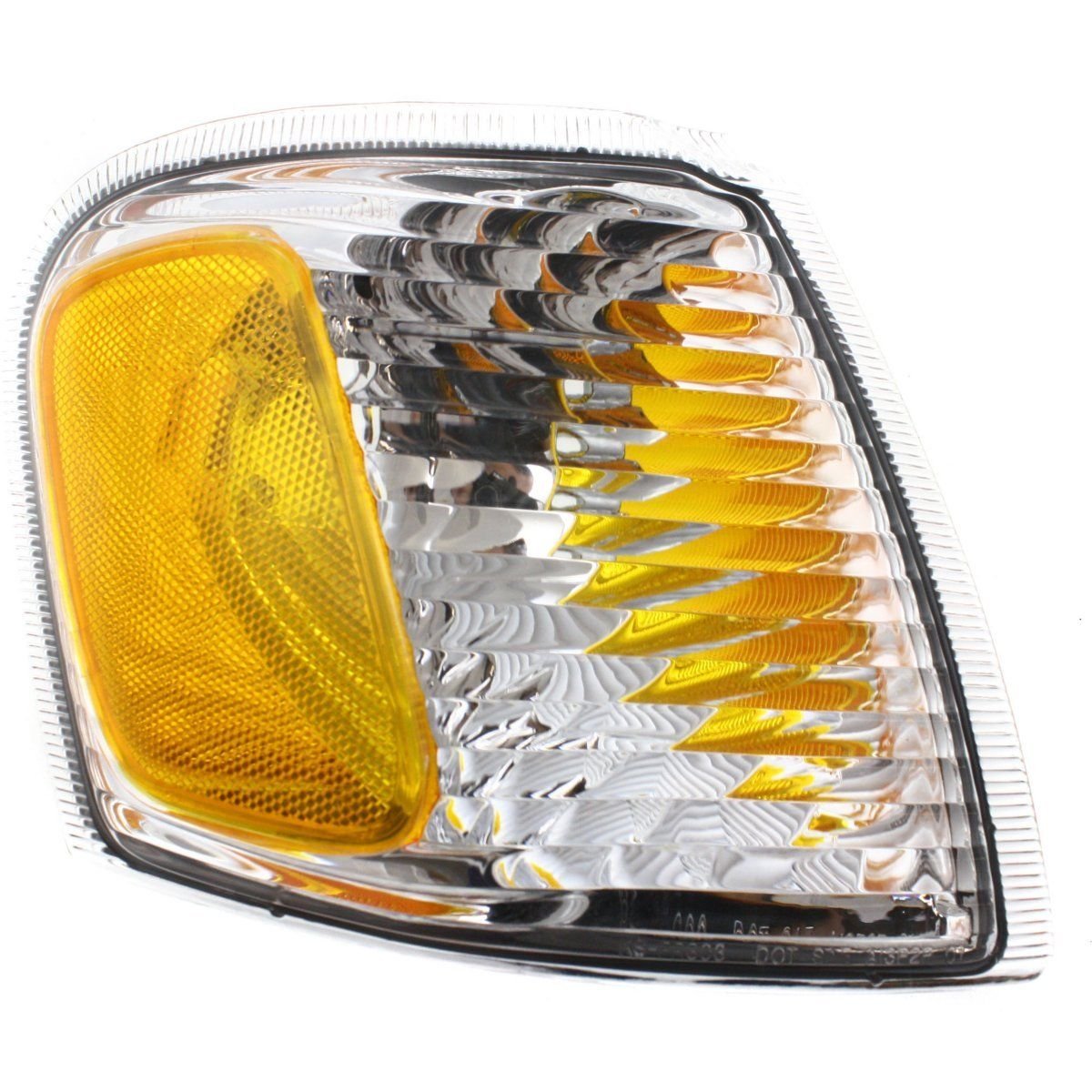 DAT AUTO PARTS Front Right Passenger Side Parking Signal Side Marker Light Corner Lamp Lens and Housing Replacement for 2001-2005 Ford Explorer Amber & Clear Lens FO2521164 1L5Z13200AA