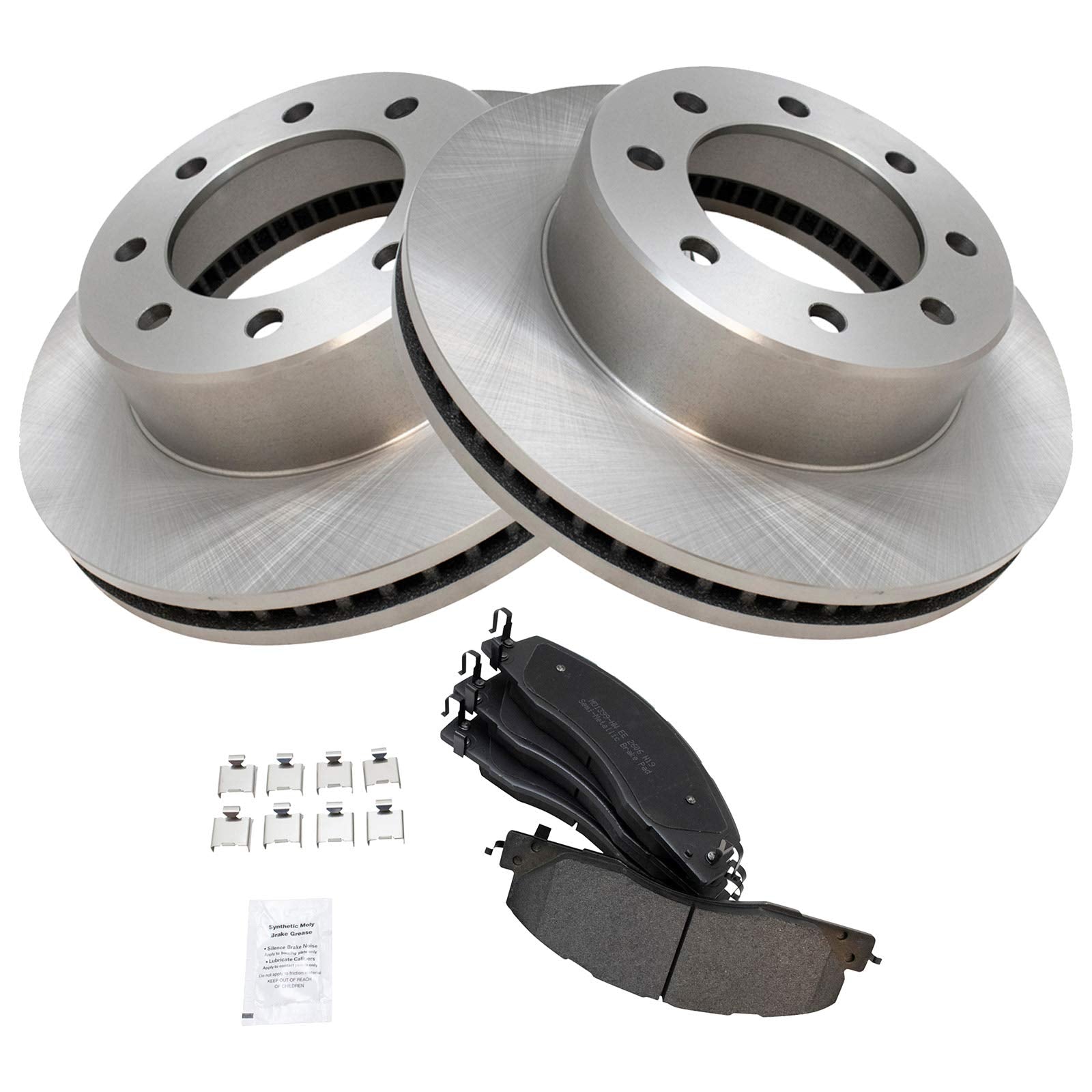 Trq Front Brake Pad & Rotor Kit Brake Pads Brake Rotor Semi-Metallic Compatible With 2009-2010 Dodge Ram 2500 Ram 3500 2012 Ram