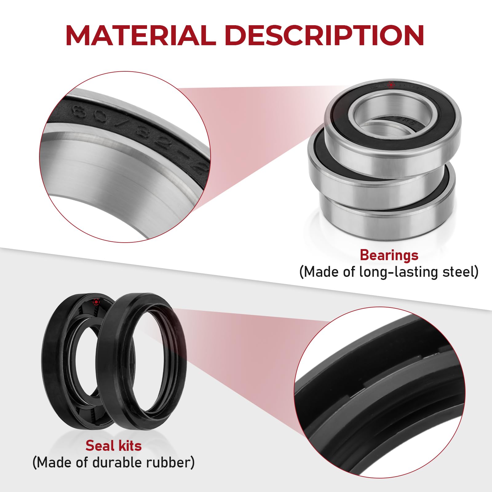 Rear Axle Bearing Seals For Honda Recon 250 Trx250 Trx250Ex Trx250X 1997-2022, Oem# 91054-Ha0-771 91255-Hn6-003 91055-Ha0-681