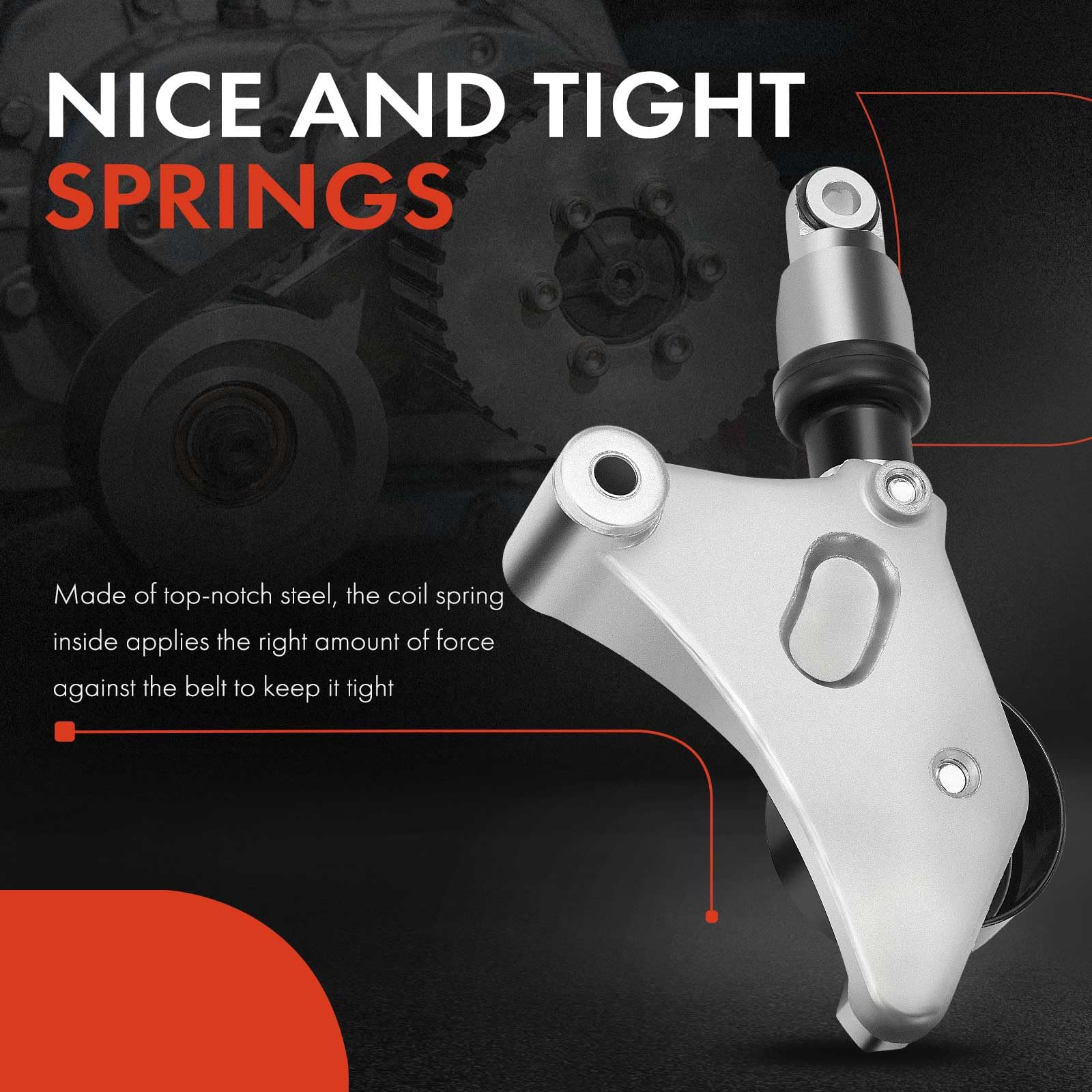 A-Premium Belt Tensioner Assembly with Pulley for Toyota RAV4 2001-2005, Solara, Camry 2002-2006, Highlander 2001-