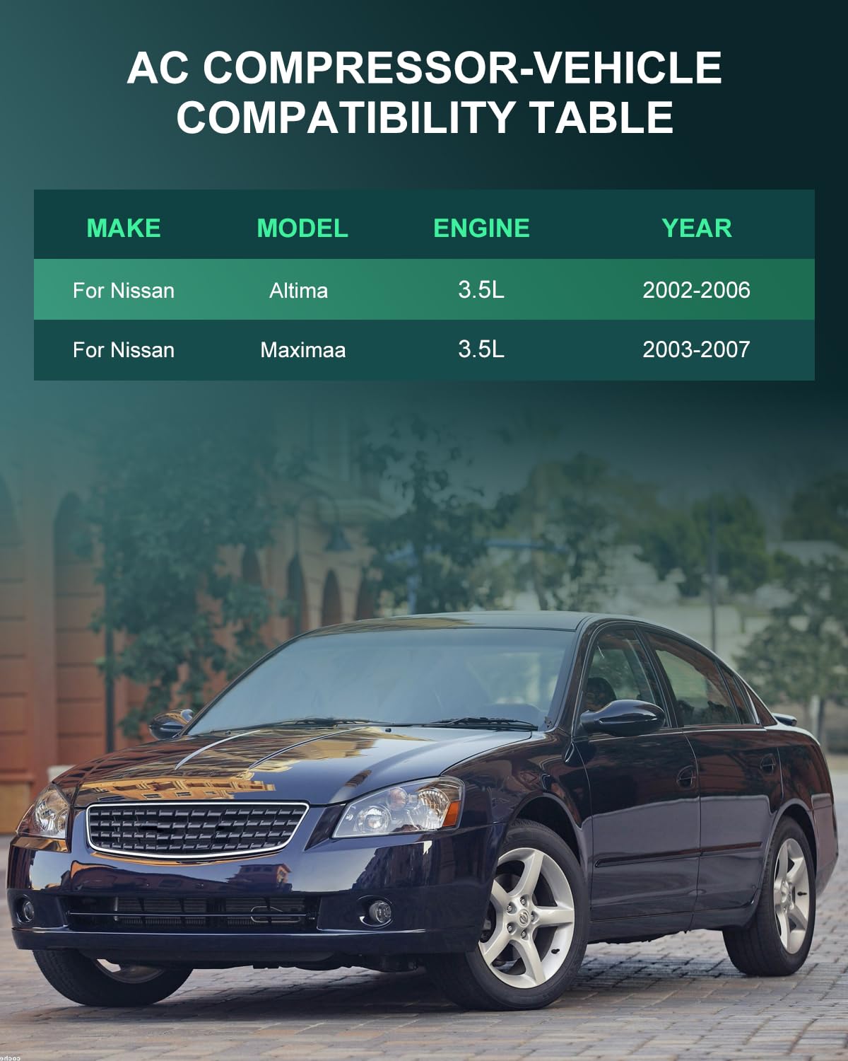 Scitoo Ac Compressor For Nissan Altima 3.5L 2002-2006 For Nissan Maximaa 3.5L 2003-2007 A/C Compressors With Clutch Rapid Coolin