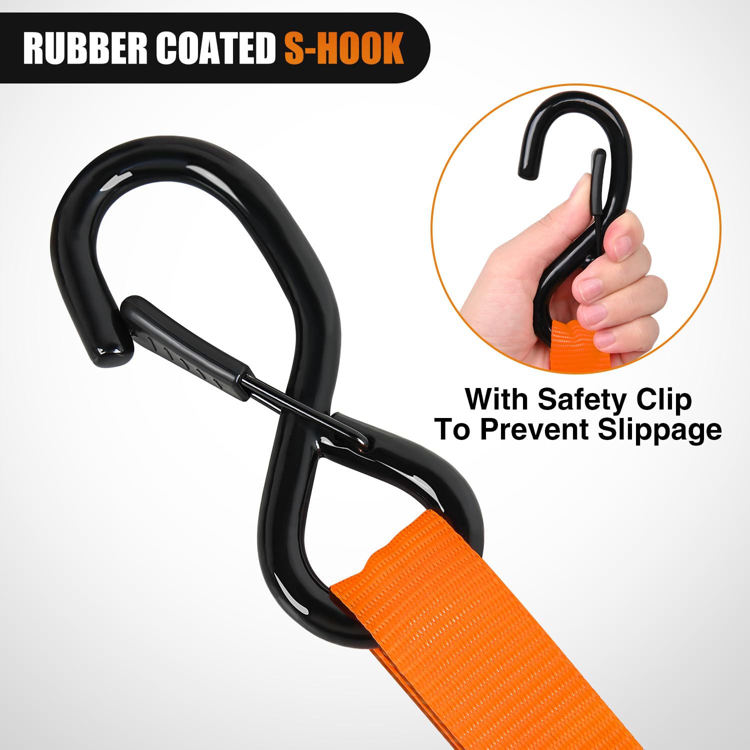 Nilight Ratchet Tie Down Straps 4500Lbs Max Break Strength 1     15 Heavy Duty Motorcycle Straps with S Hooks Rubber Handle and