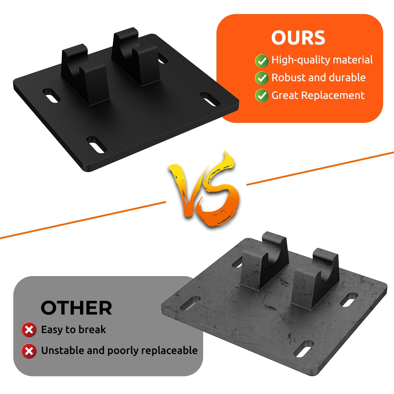 Motoparty Windshield Base Bracket for Polaris General 4 1000, Black Plastic, OEM Replacement 5452826