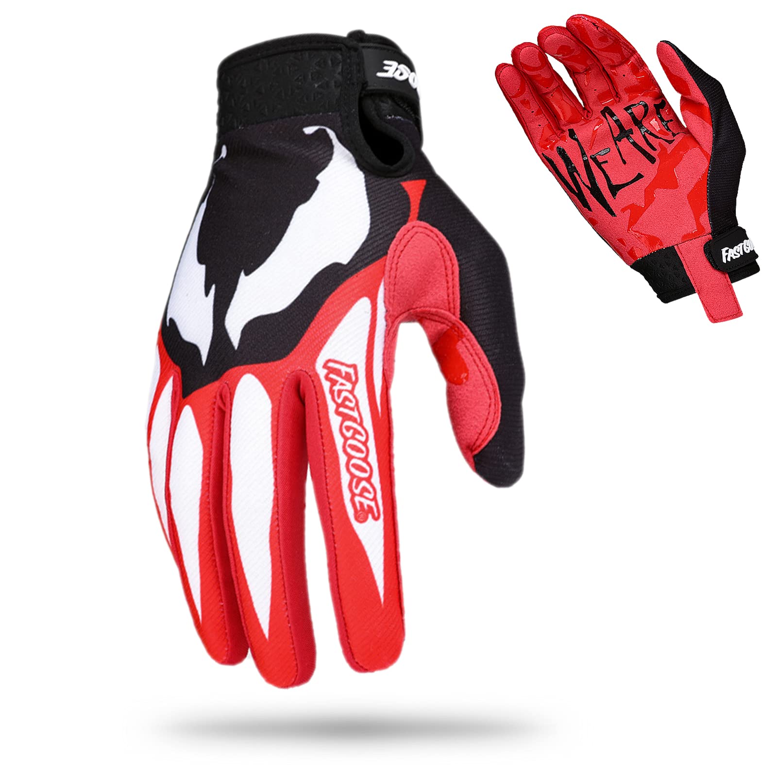 Fastgoose Dirt Bike Motorcycle Gloves Motocross Gloves Motorbike Riding Bike Gloves Atv Mx Mtb Off Road Racing Sports Cycling Glove (Red/Black, Large)