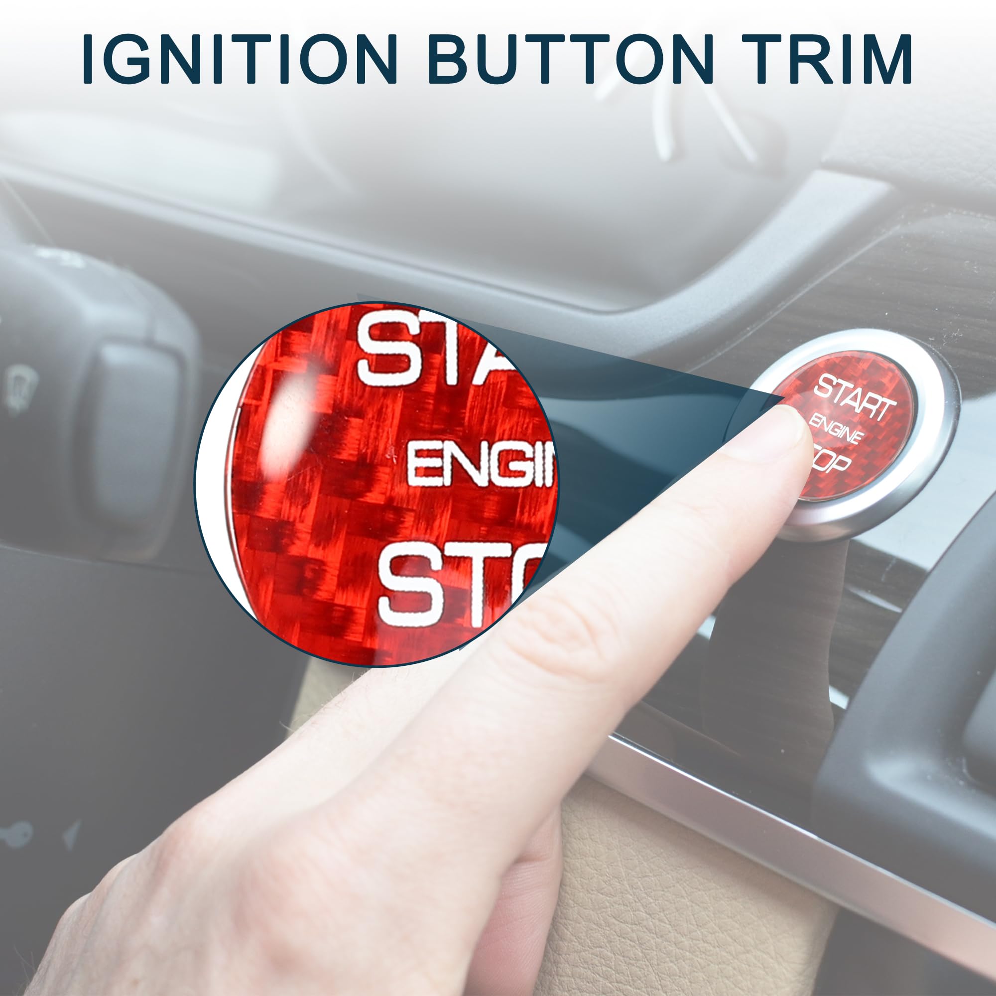 TUCKBOLD Engine Start Stop Button Cover for Land Rover Discovery Durable | Ignition Starter Switch Sticker Red 1 Pcs