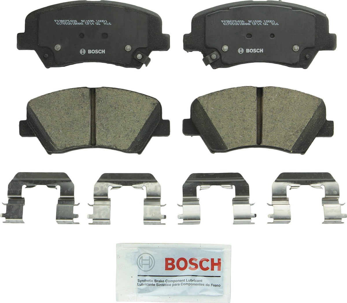 BOSCH BC1595 QuietCast Premium Ceramic Disc Brake Pad Set - Compatible with Select Hyundai Veloster; FRONT