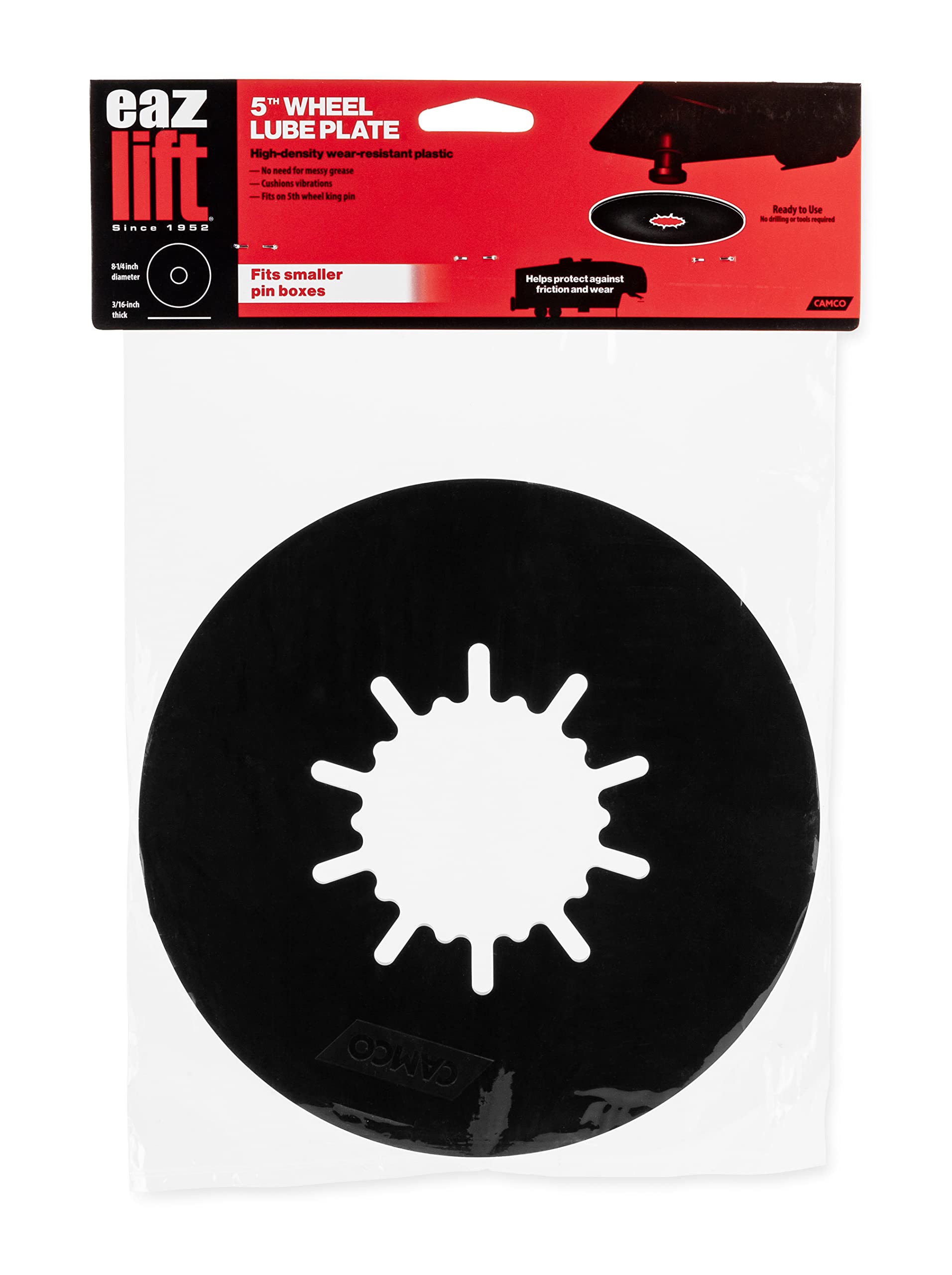 Camco Rv Fifth Wheel Lube Plate | 8.25' Diameter | Easy Install | (44671)