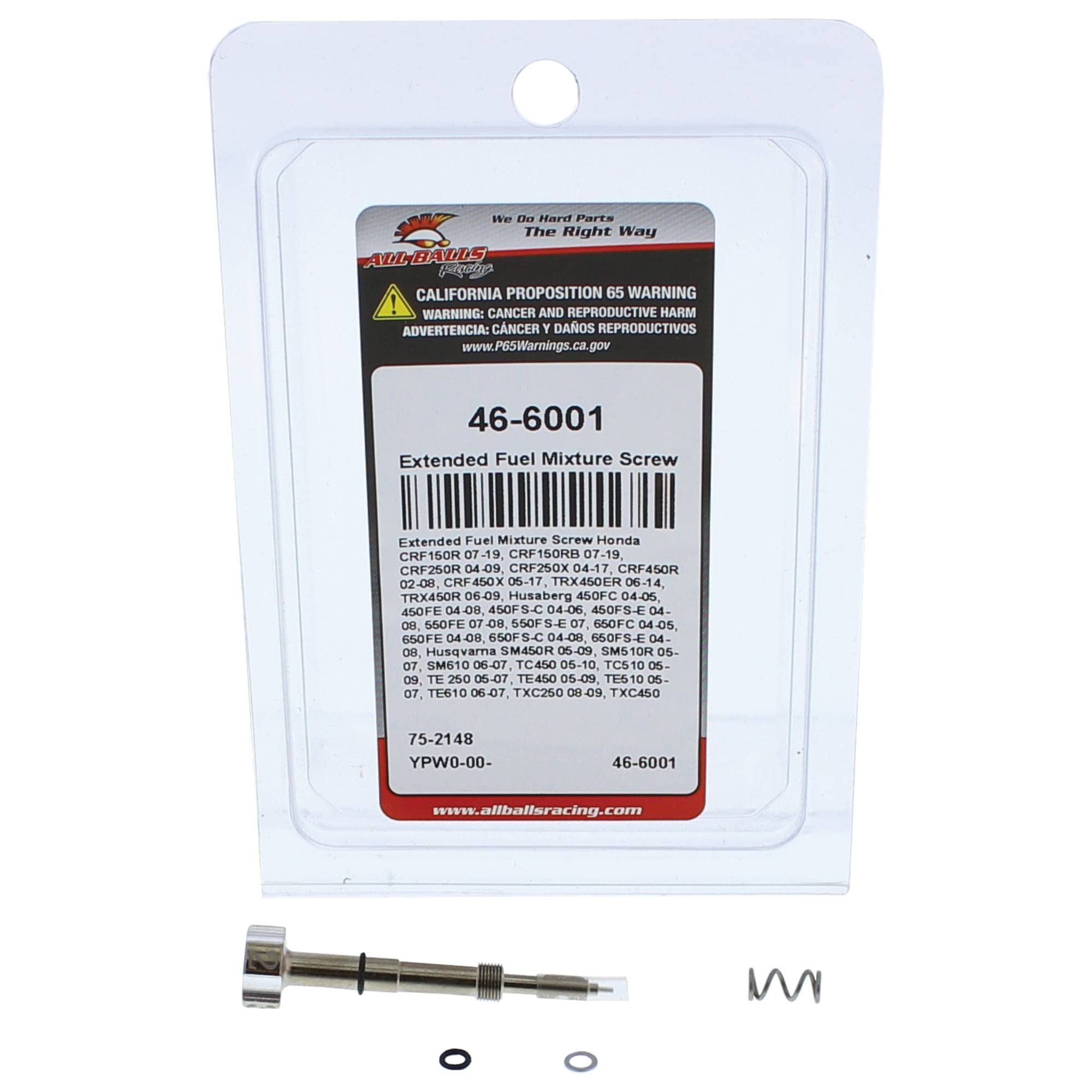 All Balls Extended Fuel Mixture Screw 46-6001 Compatible With/Replacement For Honda Crf150R 2007-2019, Crf150Rb 2007-2019, Crf250R 2004-2009, Crf250X 2004-2017, Crf450R 2002-2008