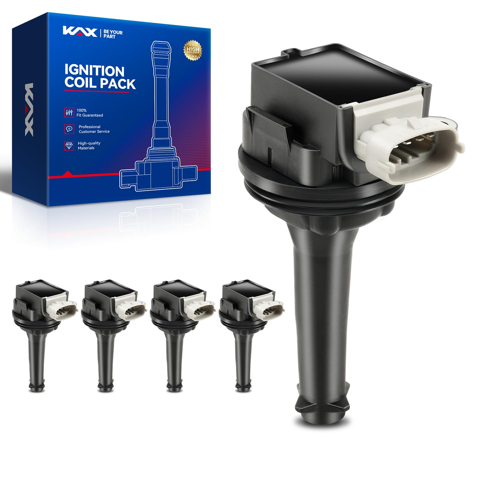 KAX UF517 Ignition Coil 5 Packs Fit for S60 2004-2009 2012-2016,S40 2004-2011,C70 2006-2013,C30 2008-2013,XC70 2007 2016,V50 200