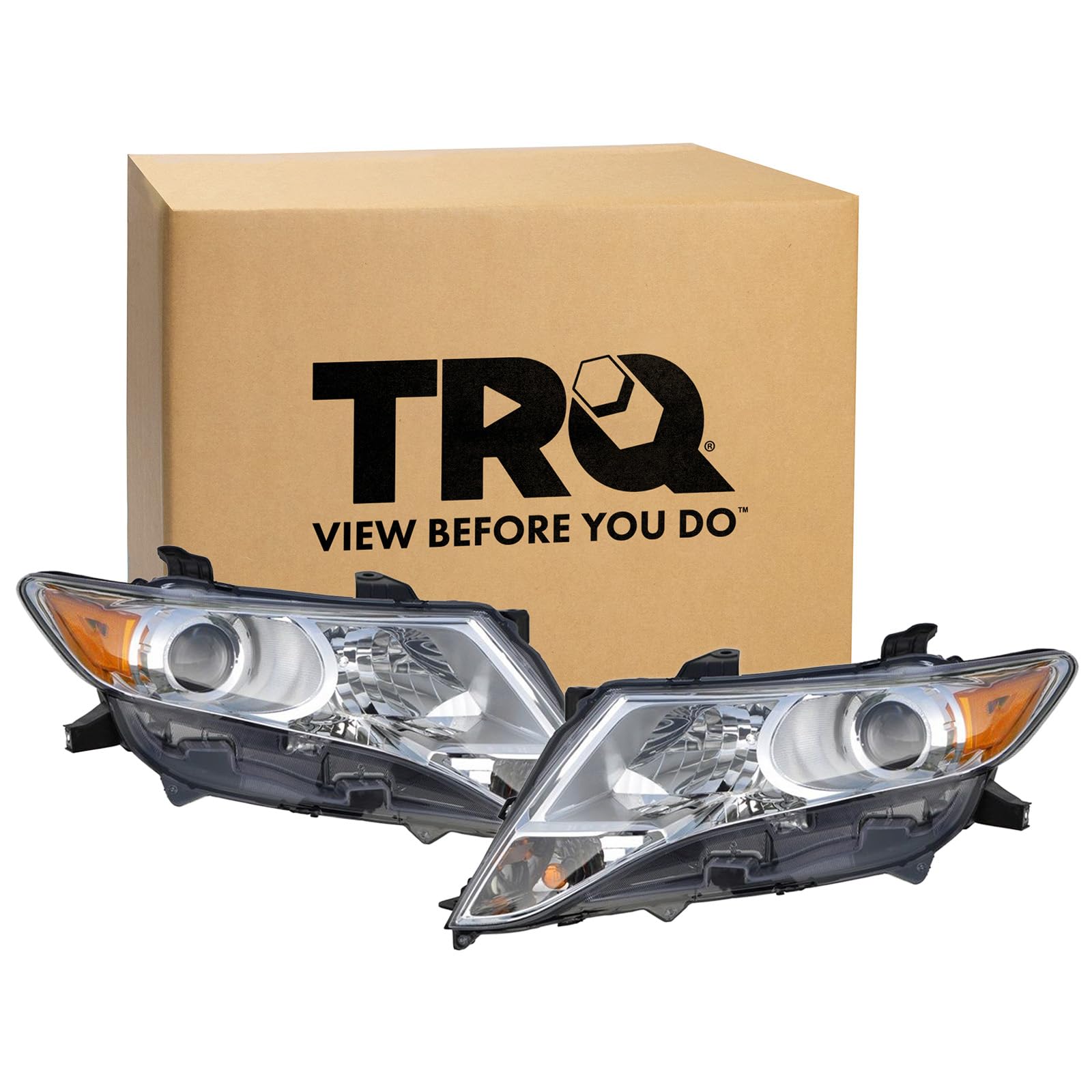 Trq Driver & Passenger Side Headlight Assembly Set Headlights Driver & Passenger Side Compatible With 2009-2015 Toyota Venza To2