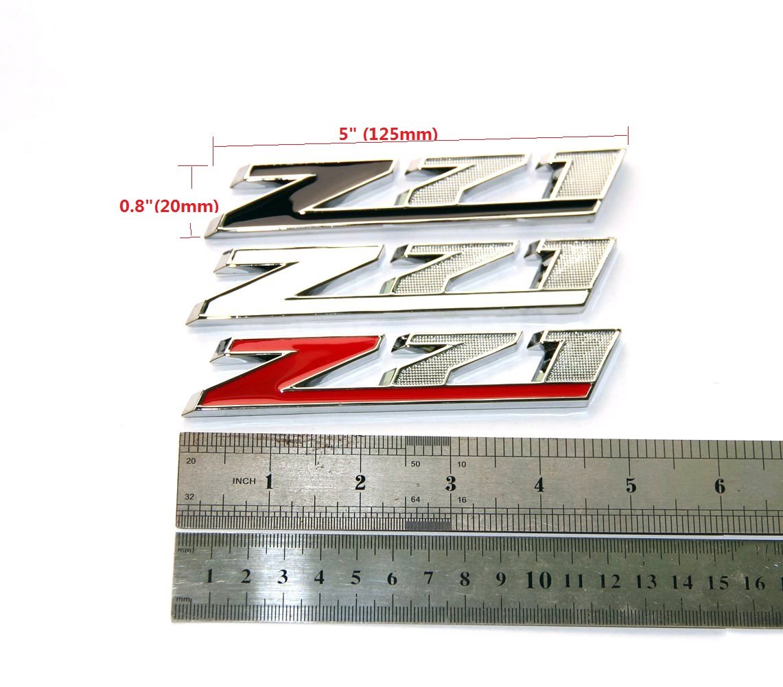 2Pack Oem Z71 Emblem Badges 3D Compatible With Silverado 1500 2500Hd Tahoe Suburban 2010-2018 (Chrome Red)