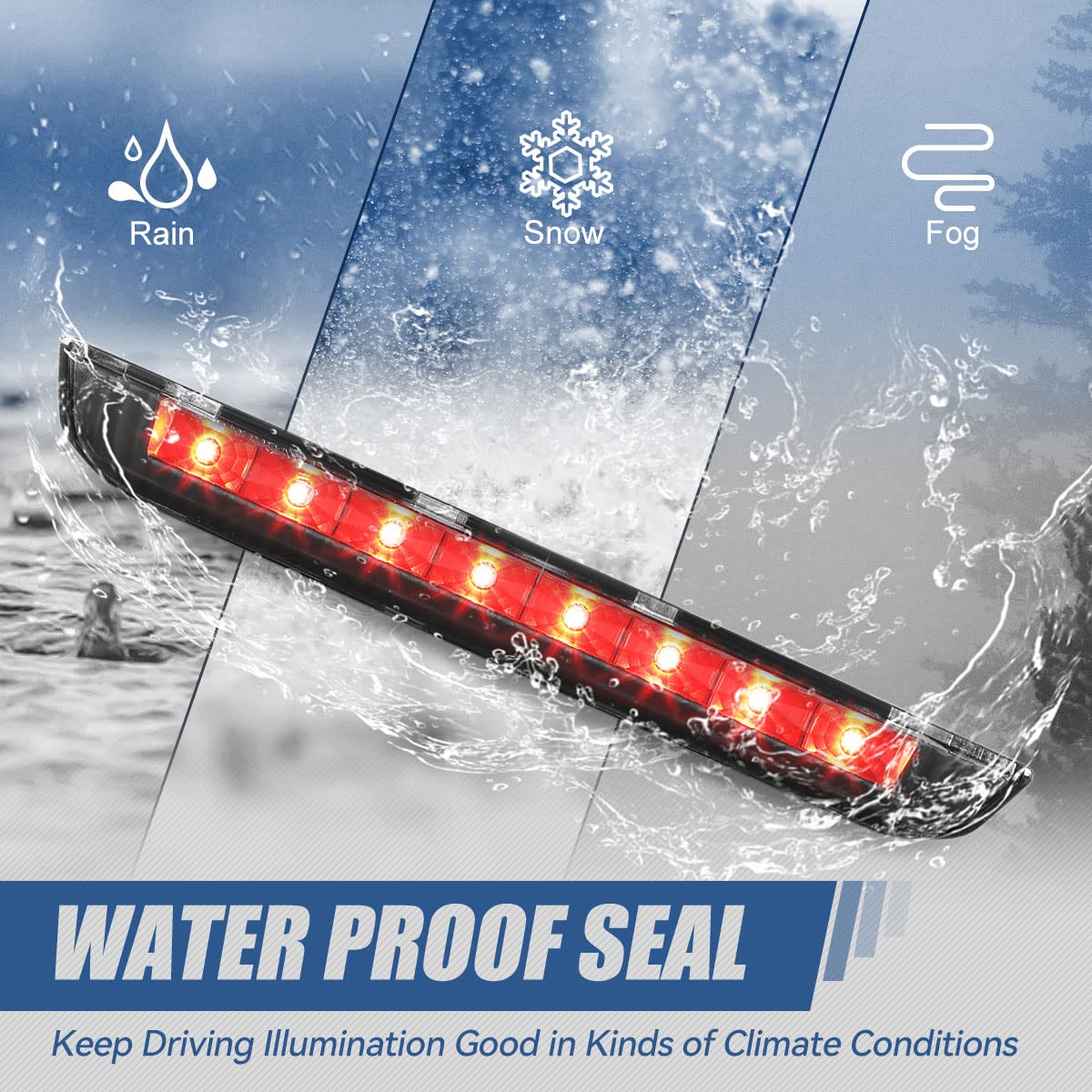 Auto Dynasty Red Housing Full Led Third 3Rd Rear High Mount Brake Light Stop Lamp Compatible With Rogue 14-19