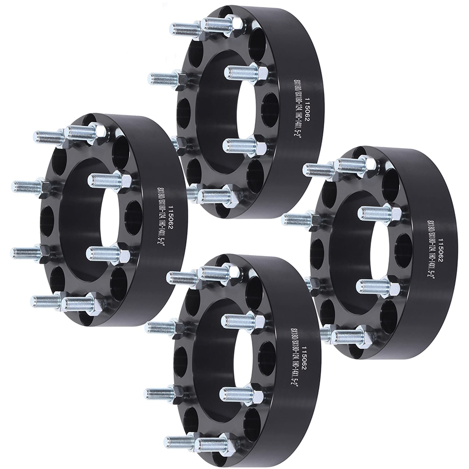 OCPTY 8x180 Wheel Spacers 2 inch for Chevrolet for Silverado 2500 with 14x1.5 Lug Nuts 124.1mm Hub Bore Compatible for Sierra 25