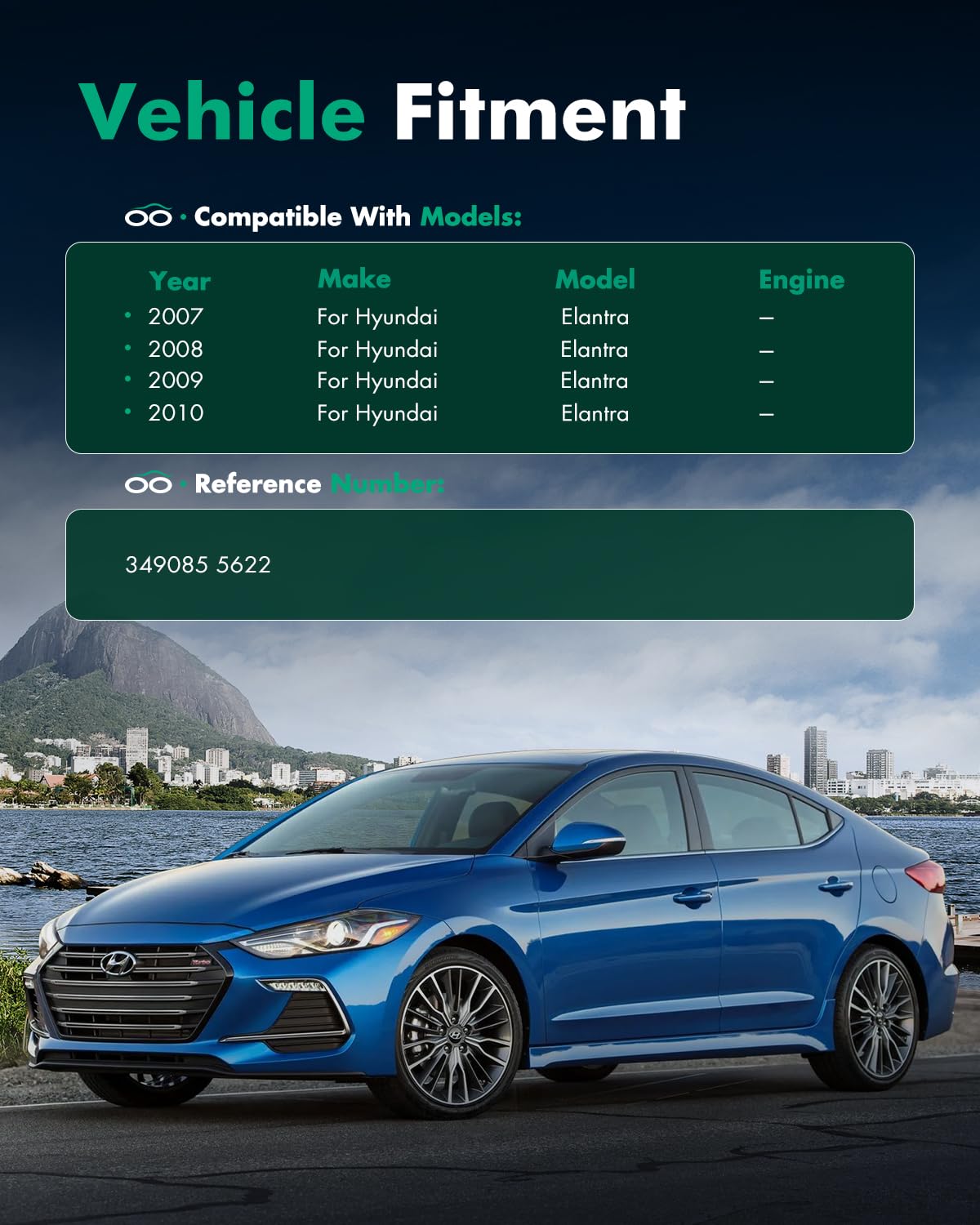 Shocks,Scitoo Rear Shock Absorbers Fit For 2007 2008 2009 2010 For Hyundai Elantra Gas Struts 349085 5622 Set Of 2