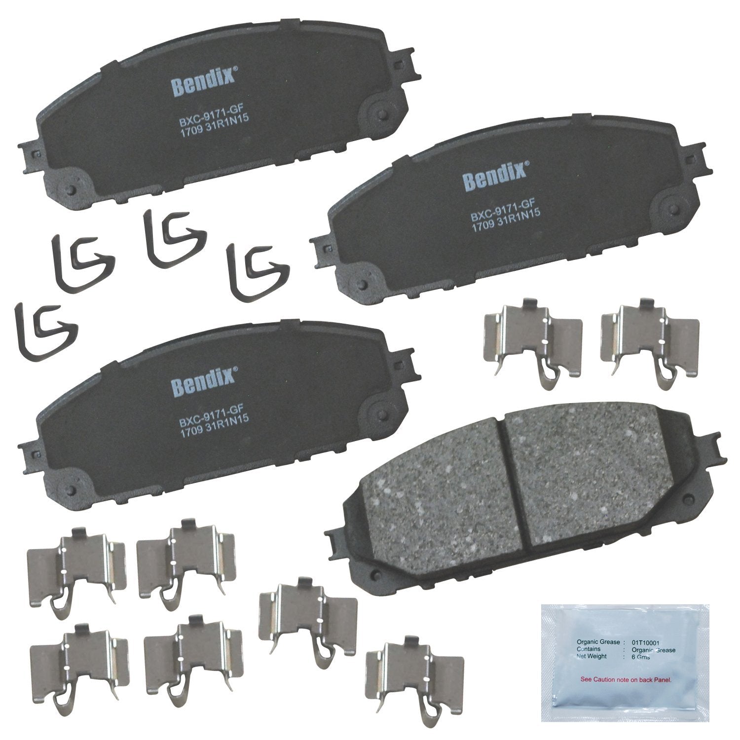 Bendix Priority1 Cfc1709 Ceramic Front Brake Pads For Jeep Cherokee 2023-2014