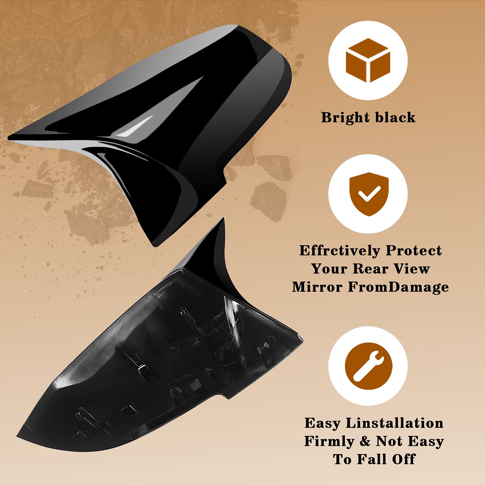 Door Mirror Covers,Glossy Black Replacement Rearview Side Mirror Covers Caps Rearview Replacement For Bmw Bmw F20 F22 F23 F30 F31 F32 F33 F36 F87 M2 X1 E84