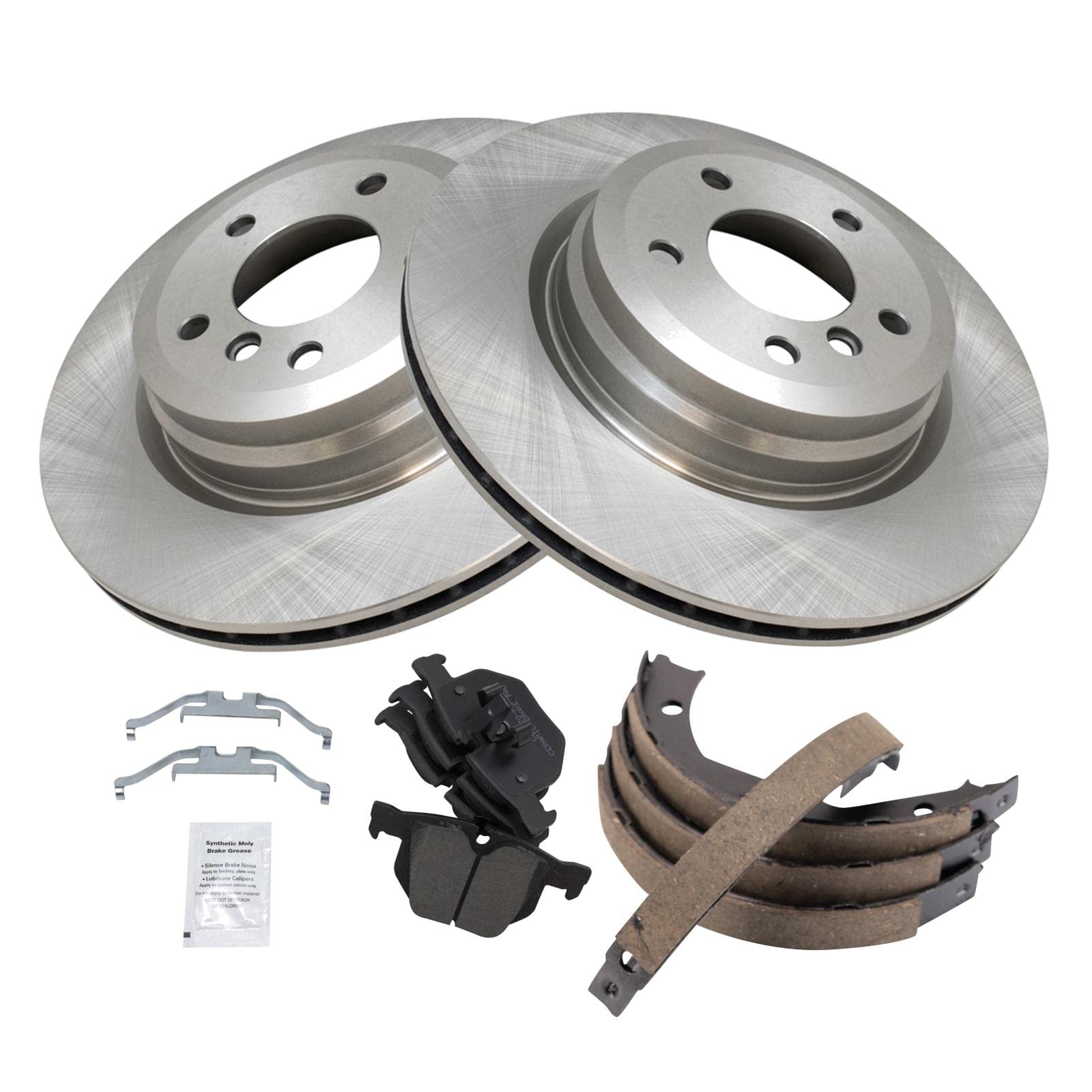 Trq Rear Brake Pad & Rotor Kit Compatible With 2006-2014 Bmw