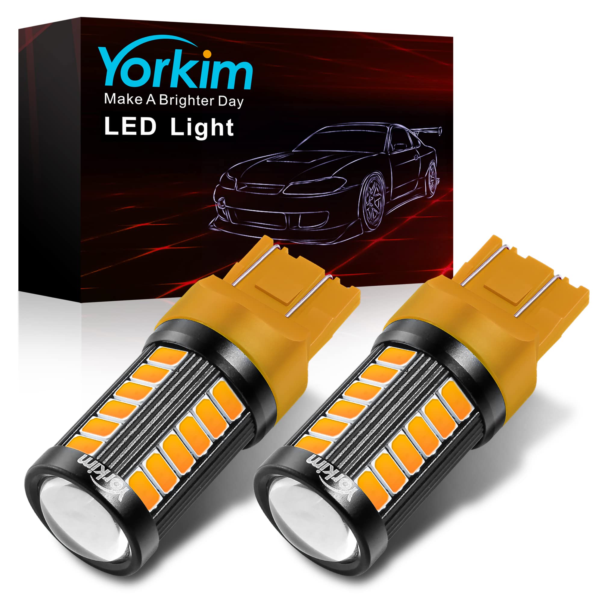 Yorkim 7440 Led Bulb Bright Amber Lights, T20 Led, 7443 Led Bulbs, 7441 Led, W21W Led, 7444 Bulbs, For Reverse/Backup/Brake Ligh