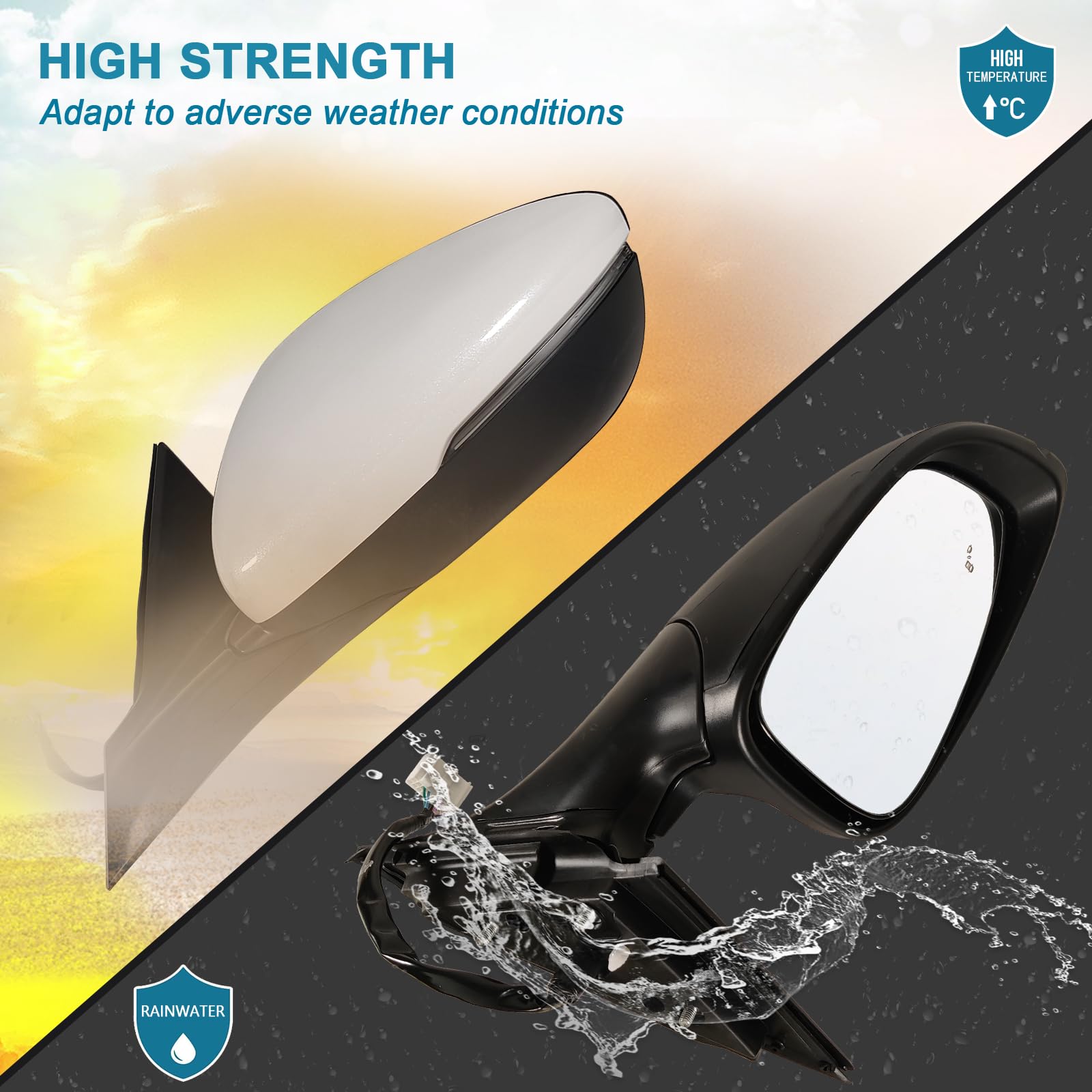 Lqito Left Driver Side Mirror Fits 2018-2022 Honda Accord With Power Glass, Heated, Blind Spot Detection,Turn Signal And Manual