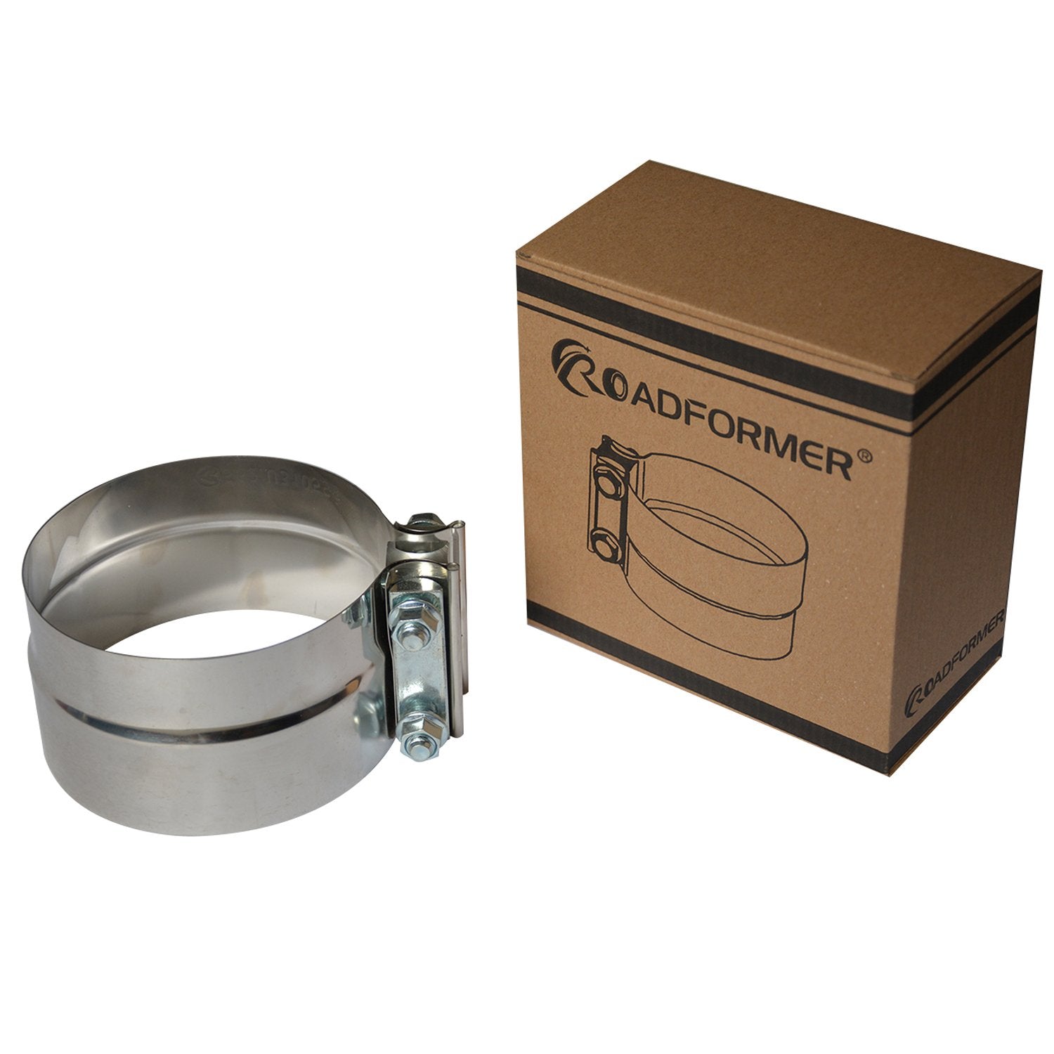 Roadformer 4 Inch Exhaust Clamp - Lap Joint Exhaust Band Clamps Preformed Stainless Steel