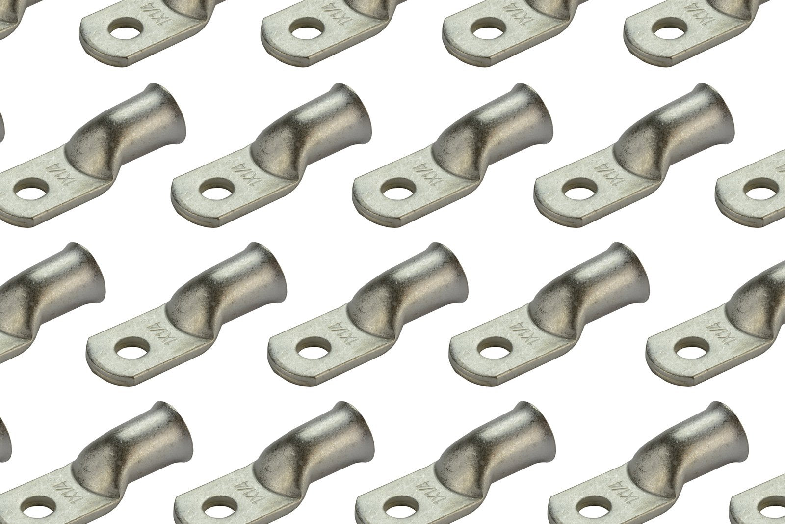 Temco 25 Pack Tinned Copper Welding Battery Cable Ends, Lugs Terminal 1 Awg 1/4'' Hole - Marine Grade (6 Awg To 1/0 Awg Options