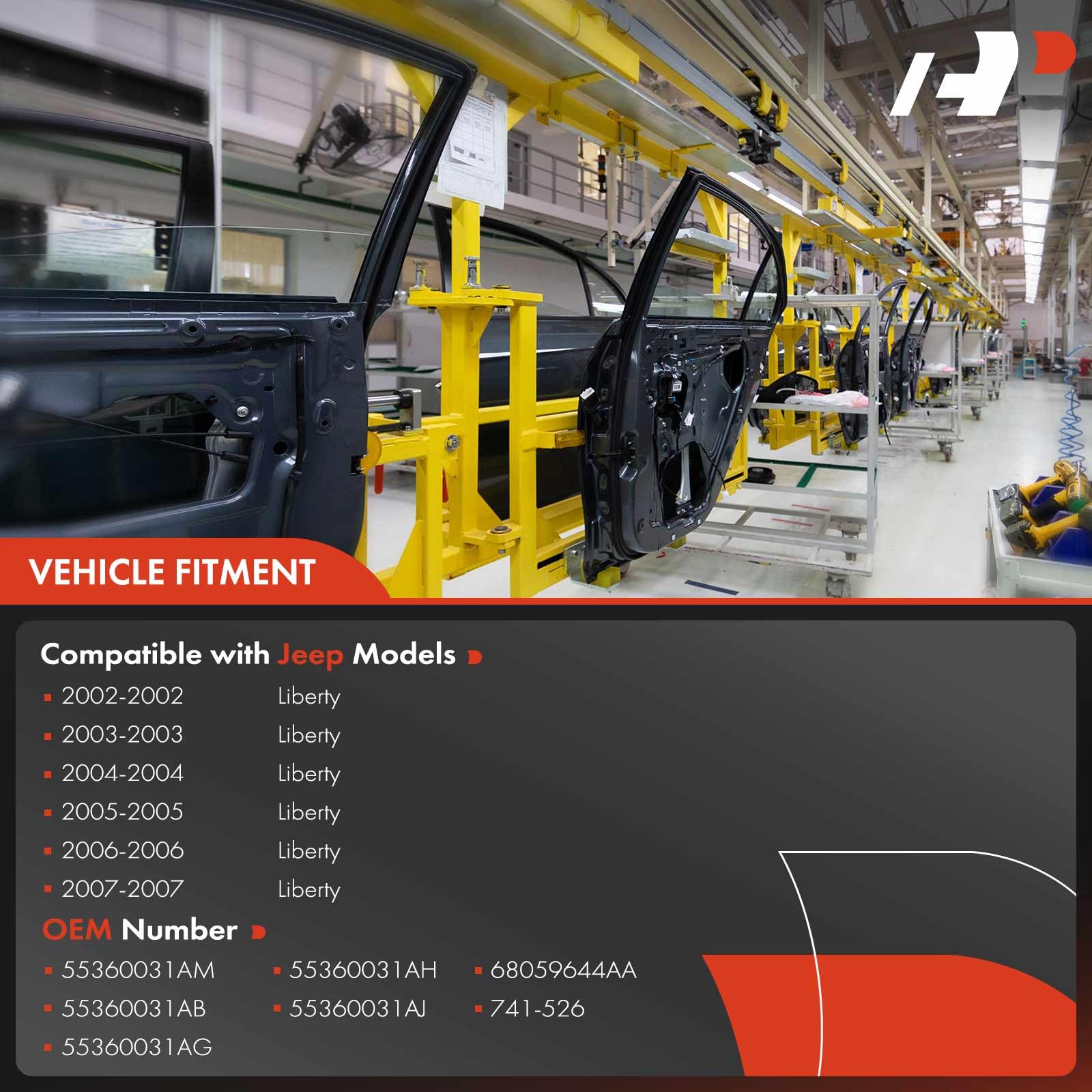 A-Premium Power Window Regulator And Motor Assembly Replacement For Jeep Liberty Kj 2002-2006 Front Left Driver Side