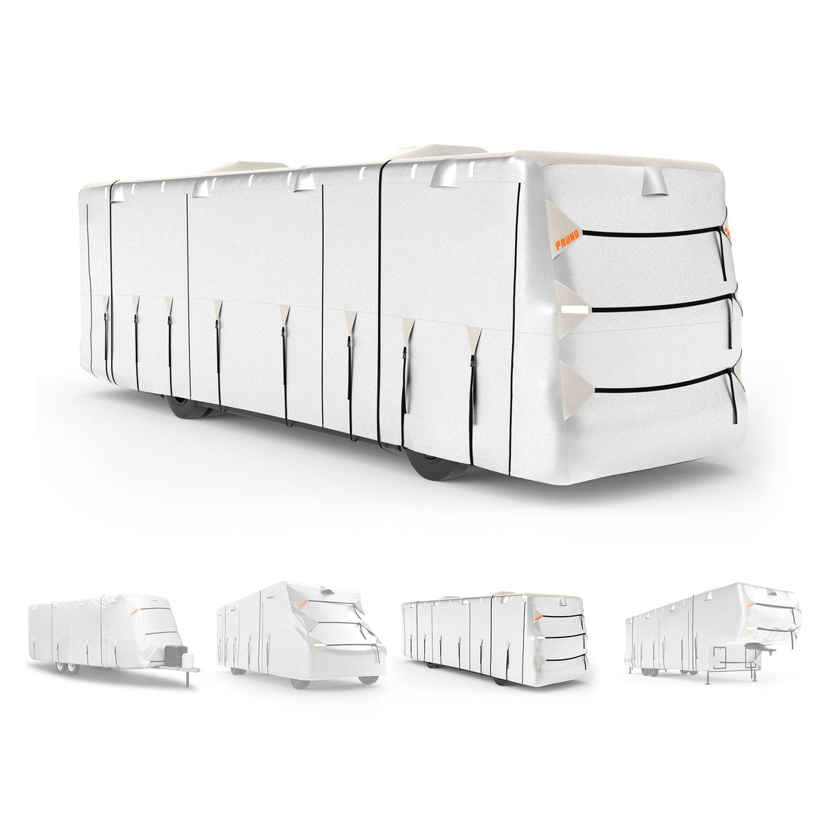 Fruno Oxford Fabric Class A Rv Cover Fits 37'-40' Waterproof Rip-Resistant Anti-Uv Motorhome Camper Cover For Winter Snow With J