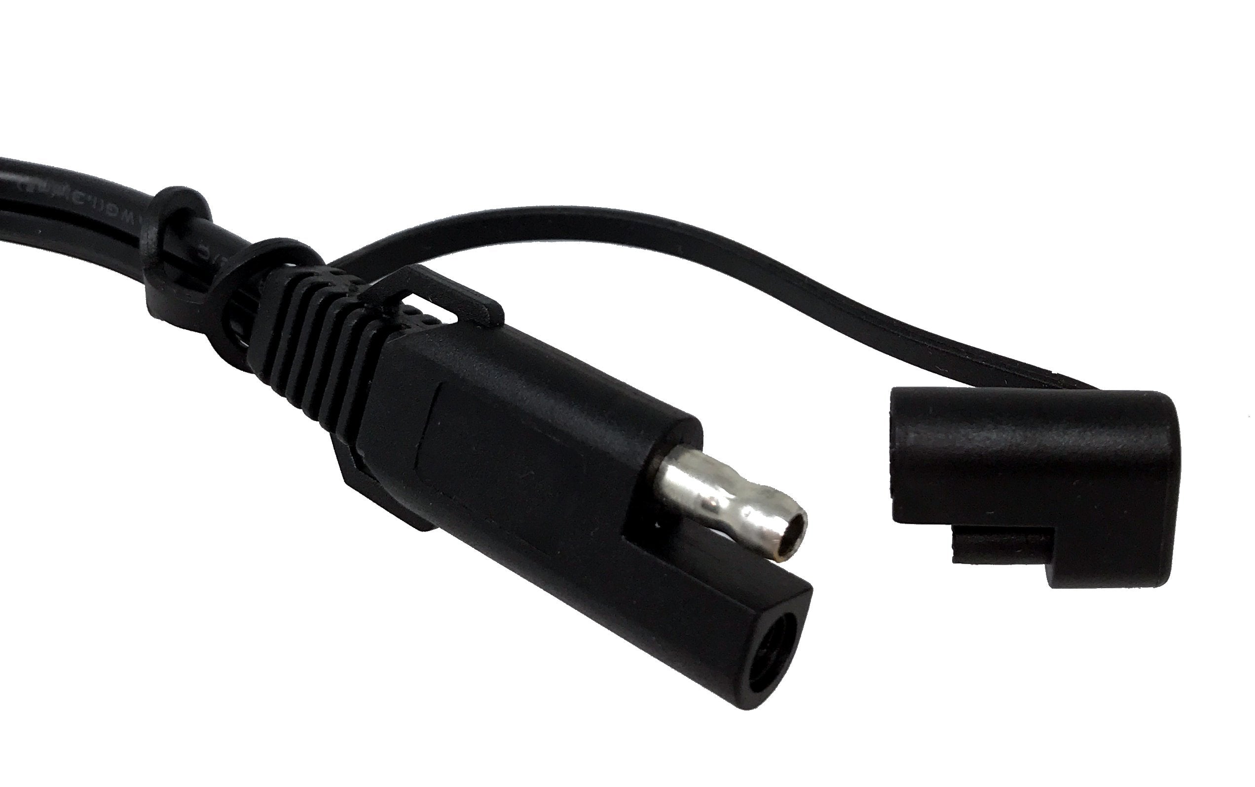 Tetra-Teknica MotoBasics Series SAE-12 12V SAE 2 Pin Quick Disconnect Extension Cable with Dust Cover, 12 Feet, 16 Gauge, 2 per