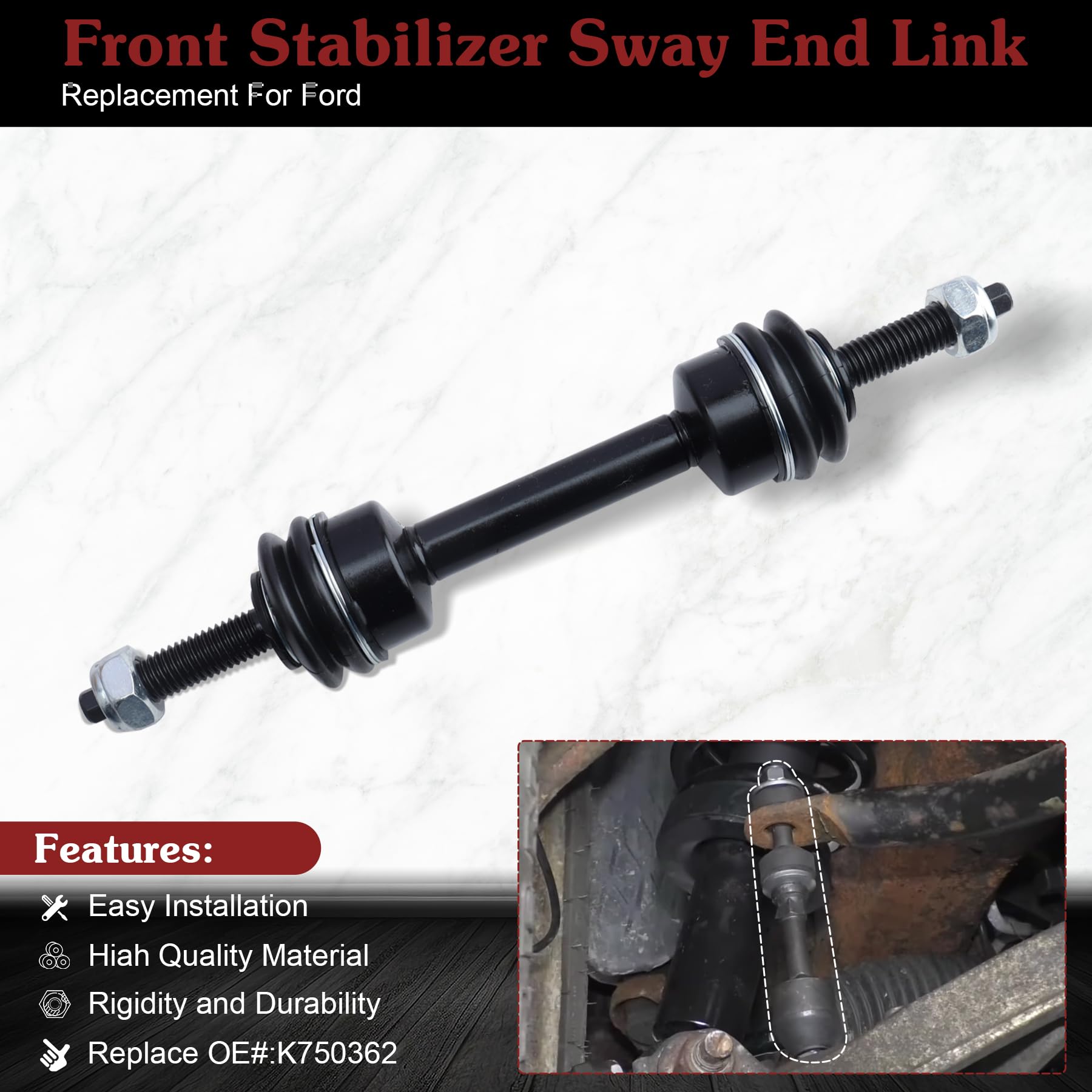 Stiueoav K750362 Sway Bar Link - Front Stabilizer End Link Compatible With 2009-2018 Ford F-150?2010-2019 Ford F-250/F-350/F-450