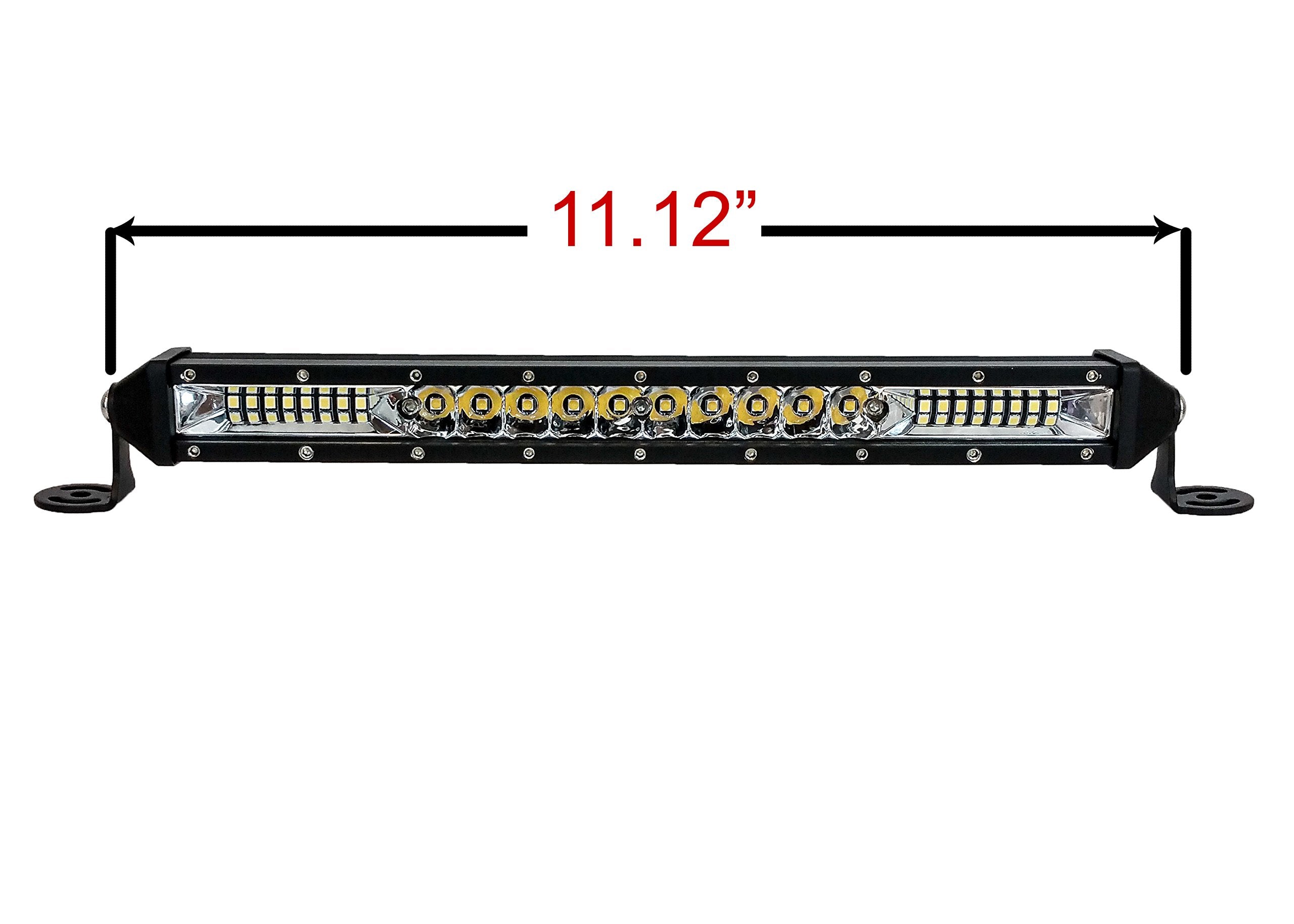 M-Series Ultra Slim High Output Led Mini Light Bar (10 Inch, Amber & White Led)
