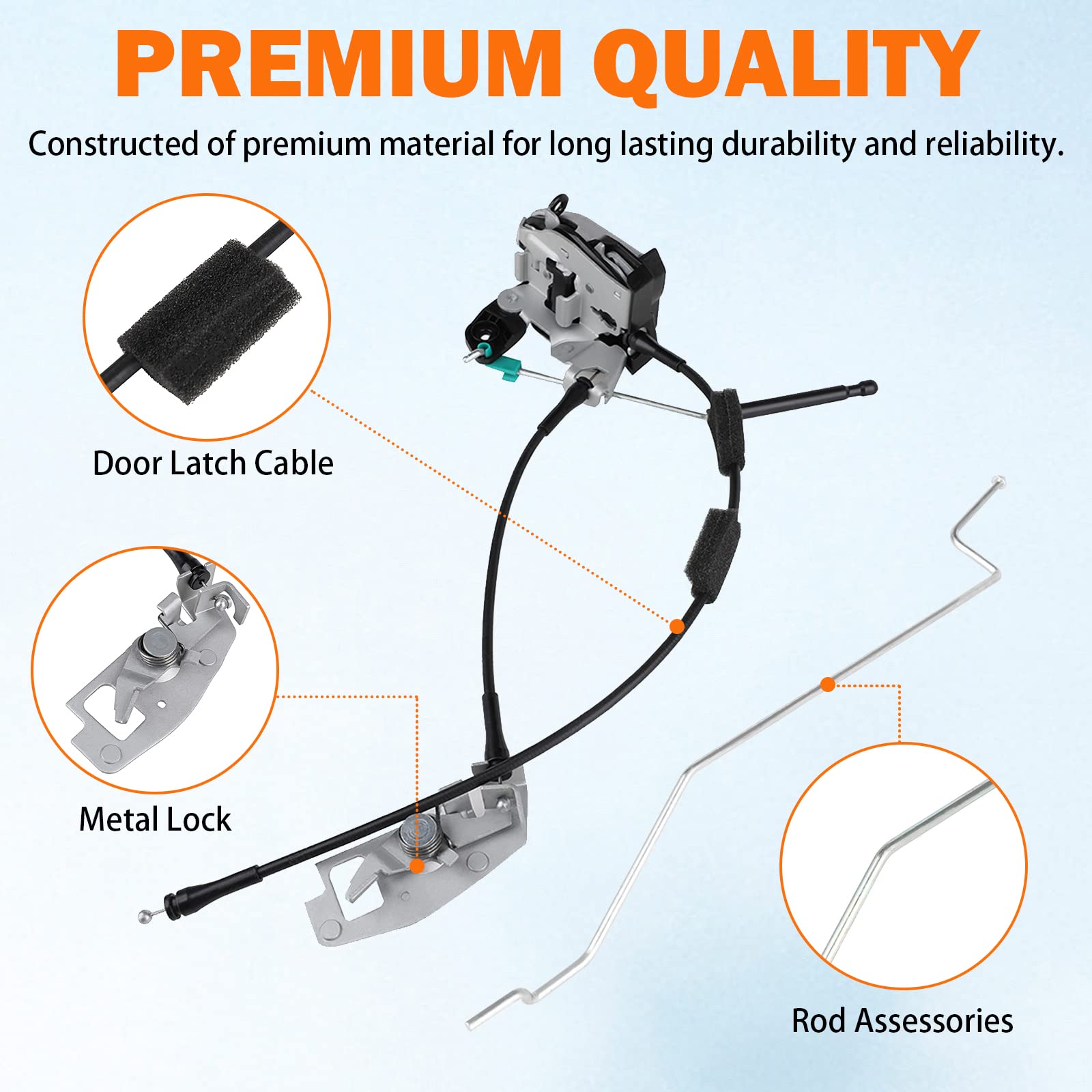 Rear Door Latch Cable & Rod Right Passenger Side For Ford E150 E250 E350 1992-2019 Econoline Van Side Back Door Latch Lock Cable Assembly Replace Ford 8C2Z-15431A02-C Ac2Z-15431A02-A 6C2Z-15431A02-Aa