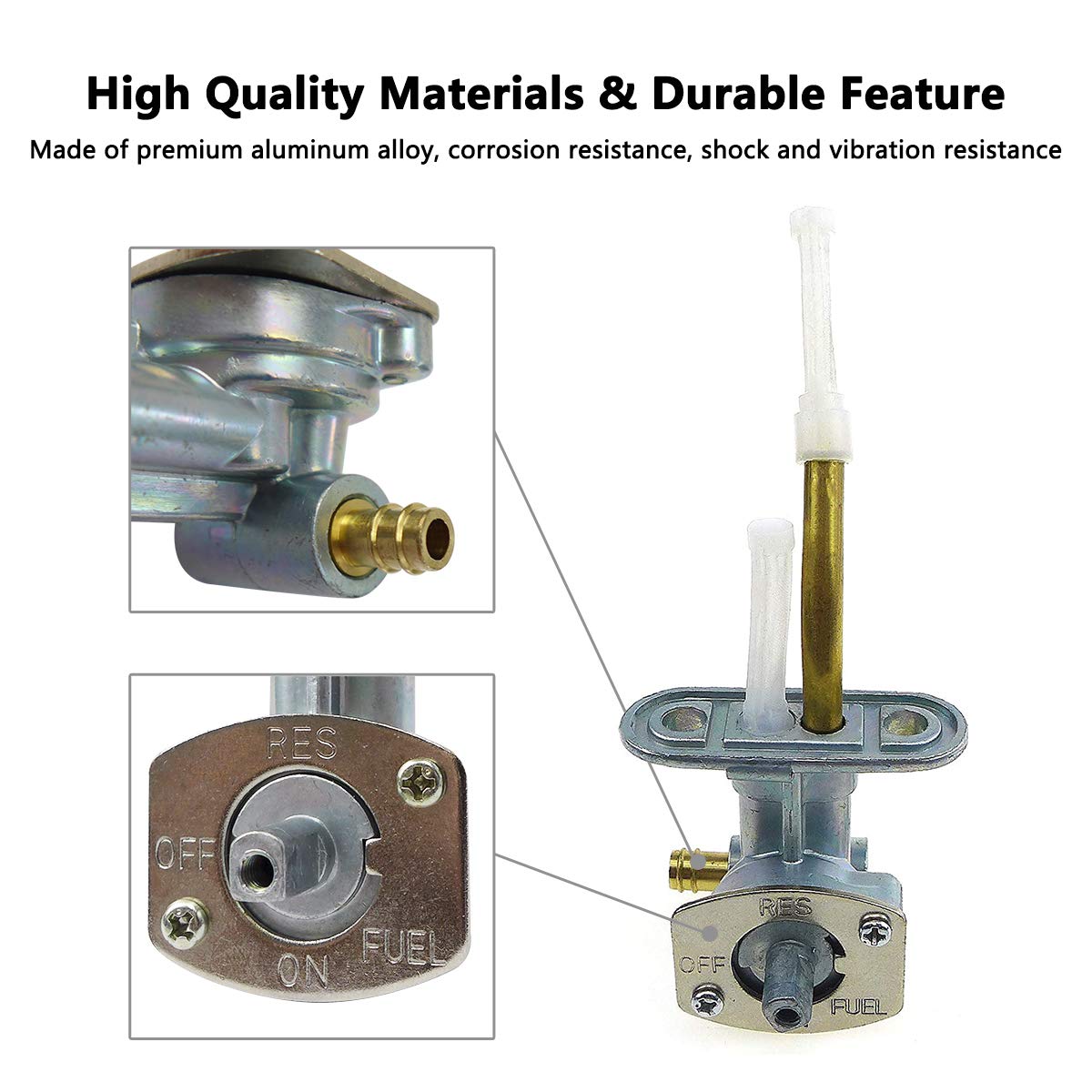 Fuel Valve Petcock Fit For Arctic Cat Atv 250 300 400 500 1998-2005, Knob Switch With On/Off/Res/Fuel Replace For 0470-344 0470-363 0470-365 0470-401 0470-445, Fuel Valve Shut Off Petcock Set