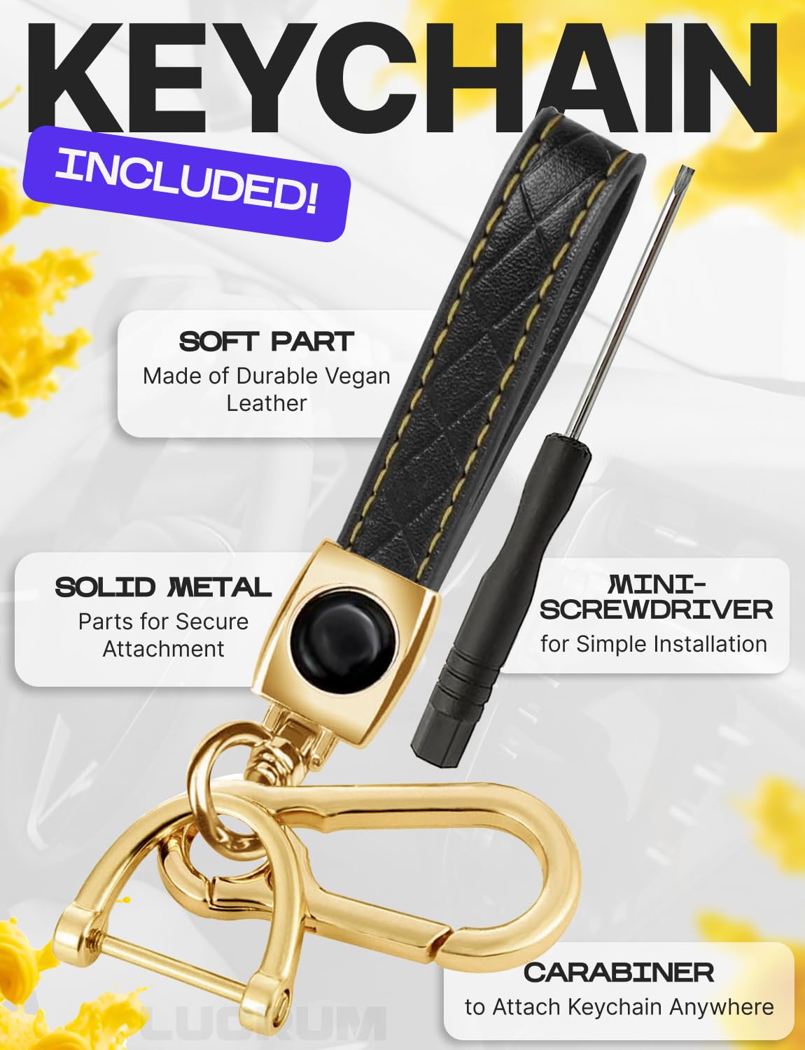 For Toyota Corolla Key Fob Cover And Leather Keychain - Full Cover Key Case For Avalon, Camry, C-Hr, Highlander, Prius, Venza -