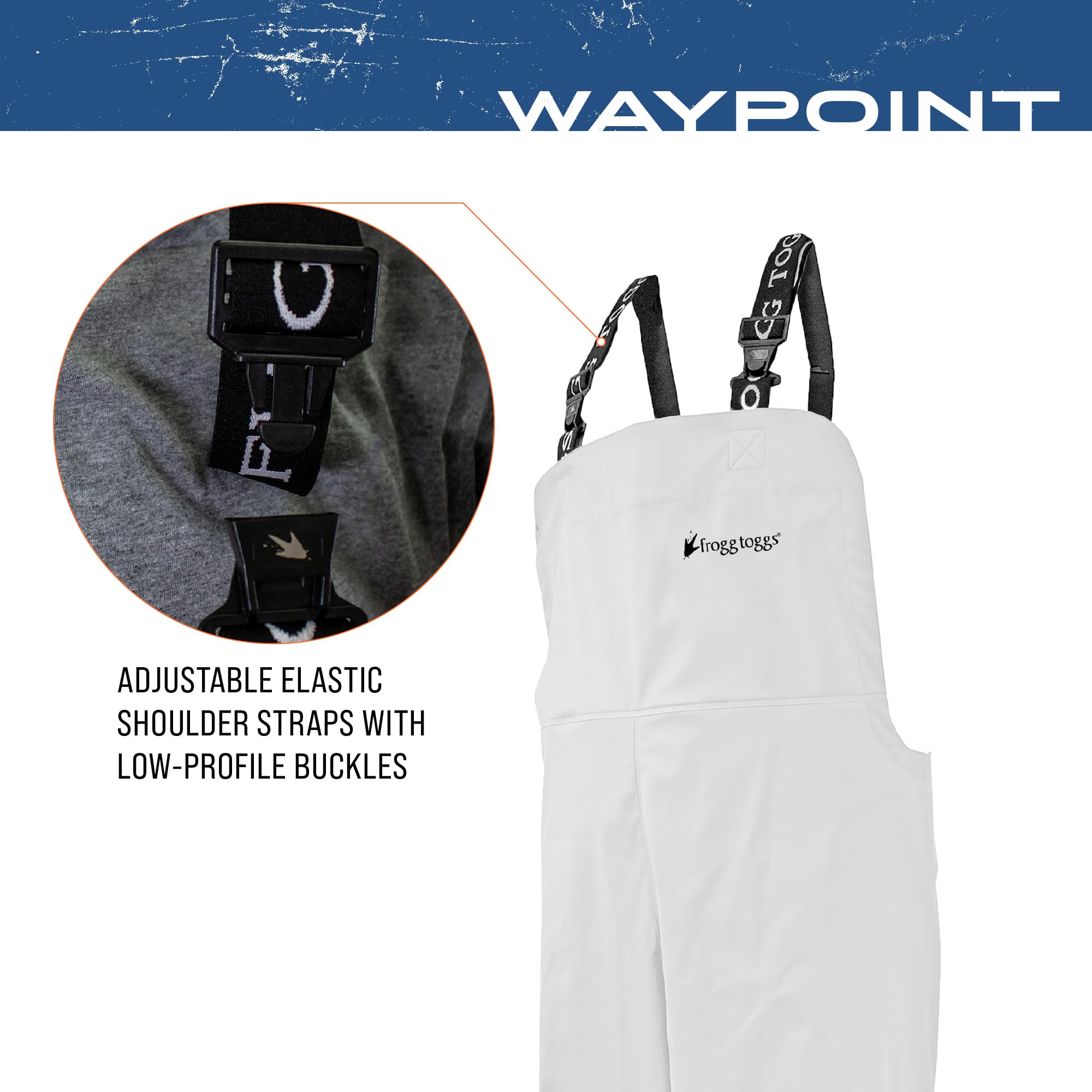 Frogg Toggs Men'S Waypoint Angler Waterproof, Durable Bibs With 4-Way Stretch White