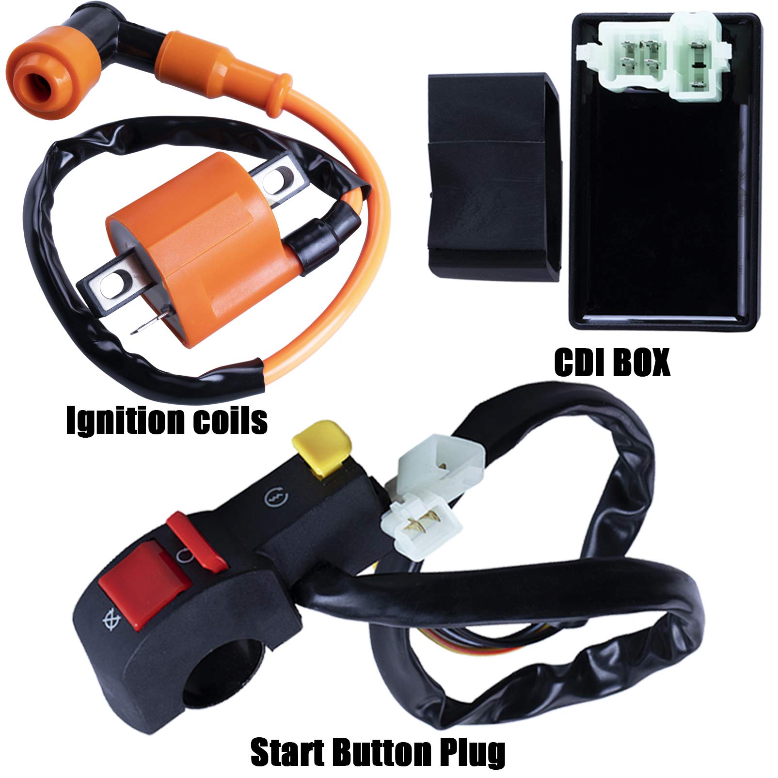 Full Electrics Wiring Harness Coil Ignition Switch Cdi Solenoid Relay Spark Plug For 4 Wheelers Stroke Atv 150Cc 200Cc 250Cc Quad Bike Buggy Go Kart By Otohans Automotive