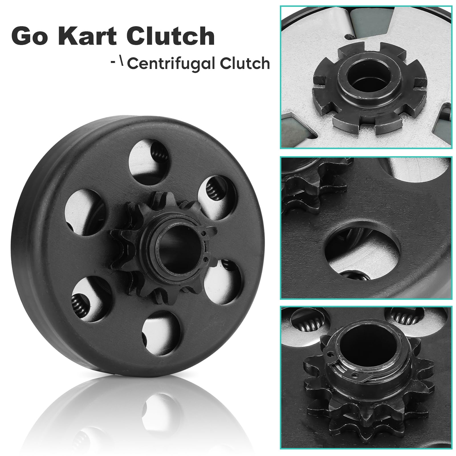 Go Kart Clutch 3/4 Bore 10T Compatible With #40/41/420 Chain, Centrifugal Clutch Fit For Minibike Mb165 & Mb200 And Honda Cloned