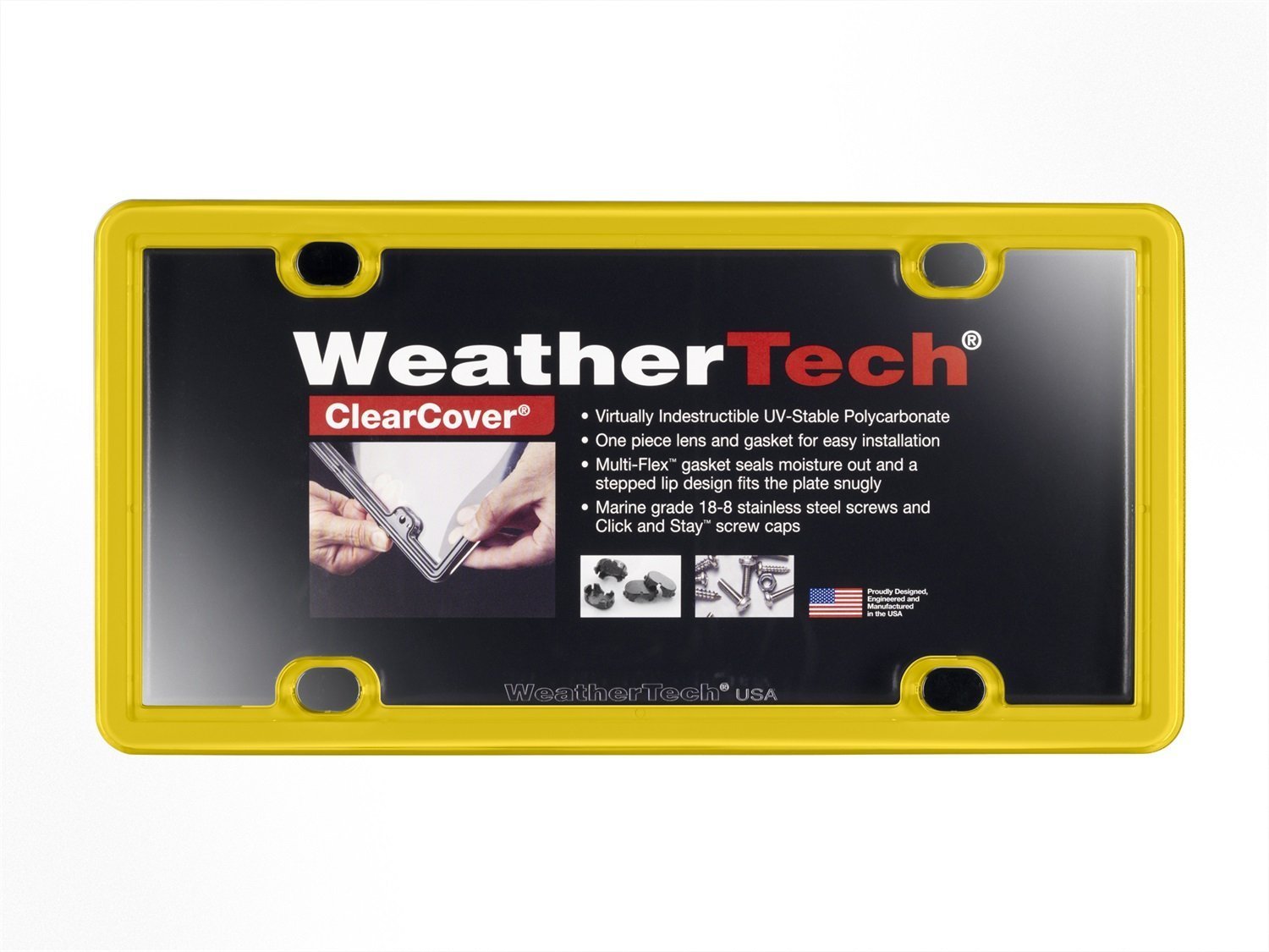 Weathertech Clearcover License Plate Cover And Frame, Yellow