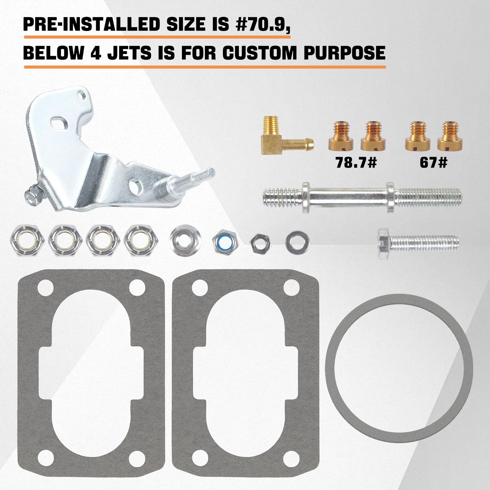 Marine Carburetor For Mercruiser 2 Barrel Carburetor For Rochester Mercarb 3.0L 2.5L 4.3L 4 Cyl 5.0L 5.7L Engine With Electric Choke Jets Gaskets & Short & Long Linkage, Oem #3310-864940A01, 8M0045397