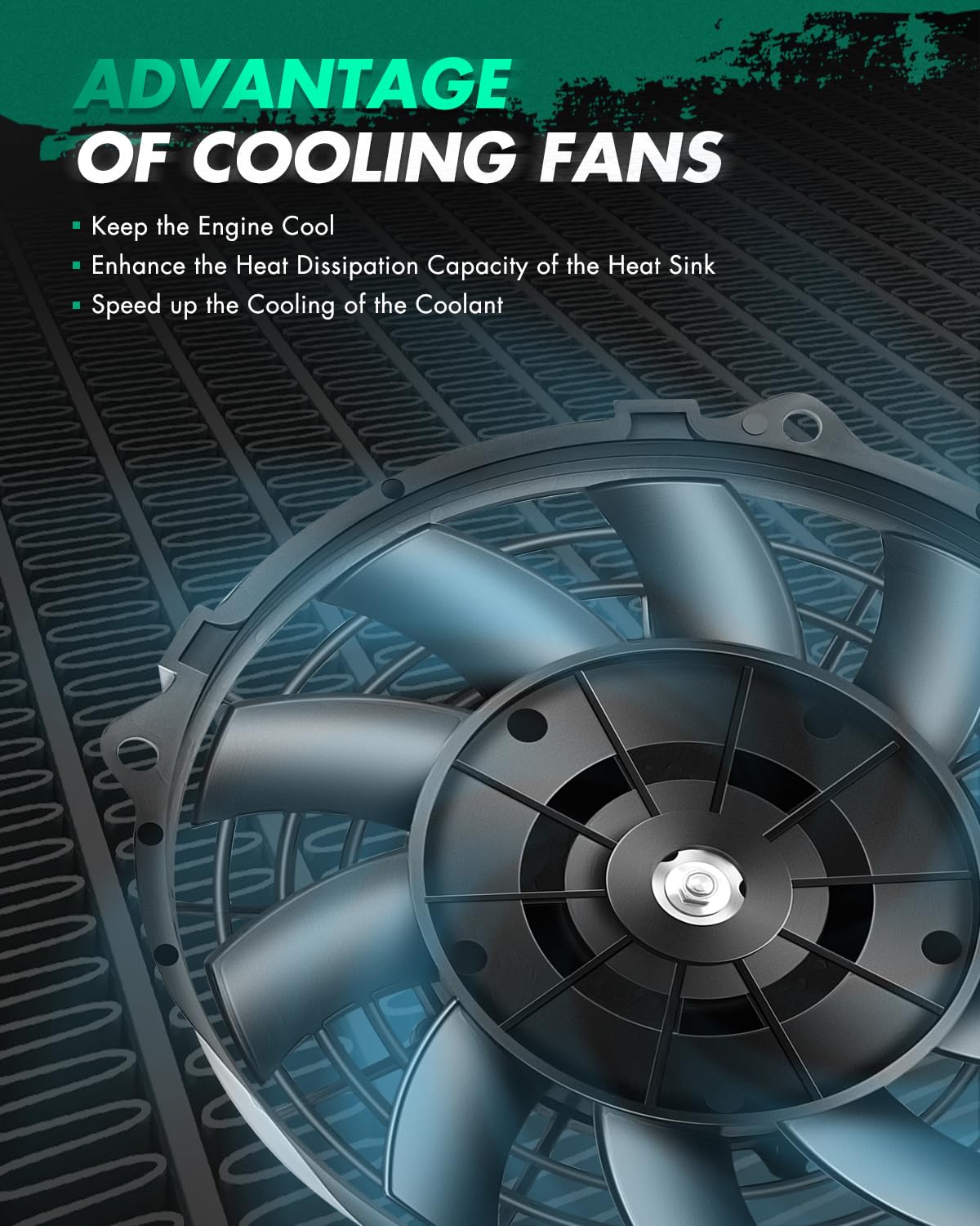 SCITOO Radiator Condenser Cooling Fan Compatible for Audi A3/A3 Quattro/S3 for Cabrio/Golf SportWagen/Jetta/Passat/Rabbit