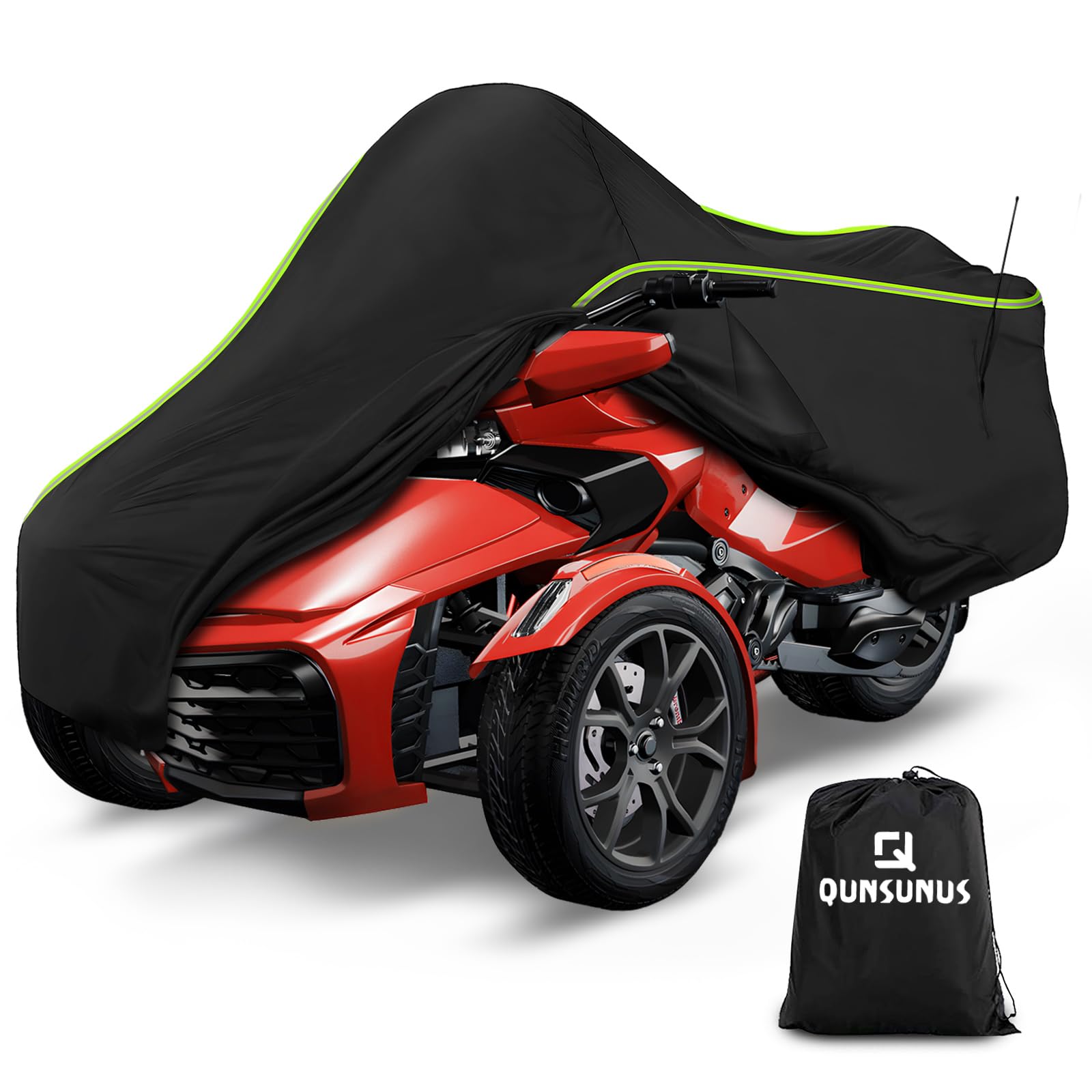 Qunsunus Waterproof Motorcycle Cover For Can-Am Spyder F3 2016-2023, 420D Heavy Duty Trike Cover With Wind, Sun, Uv And Dust Pro