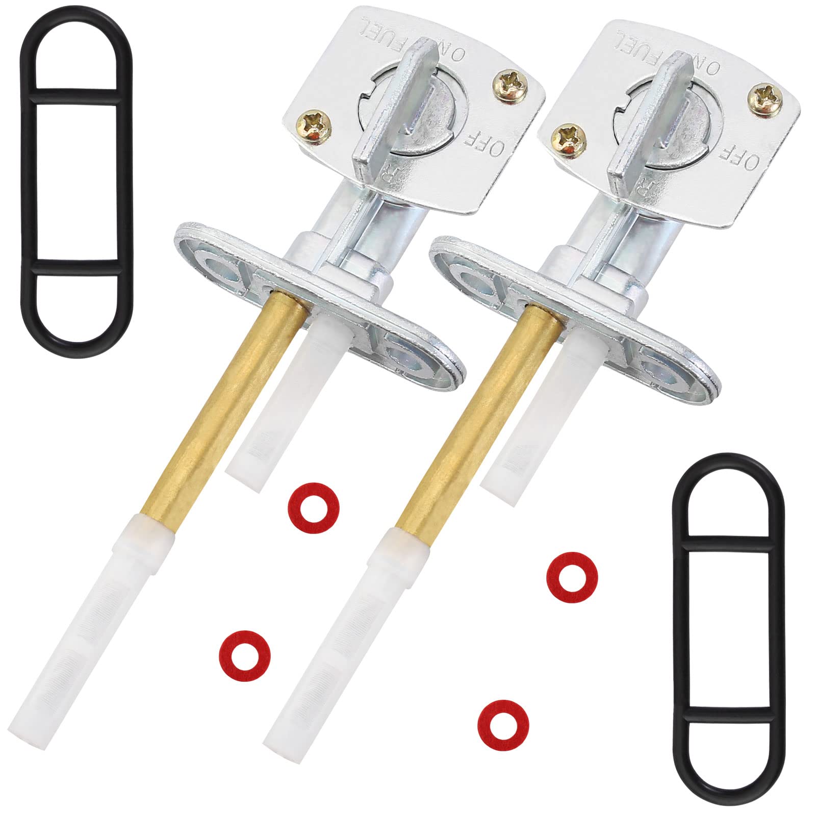 QAZAKY Pack-of-2 Fuel Gas Petcock Valve Switch Compatible with Kawasaki KX 60 65 80 85 100 KLX KH 125 250 KFX KLR KSF KEF 250 40