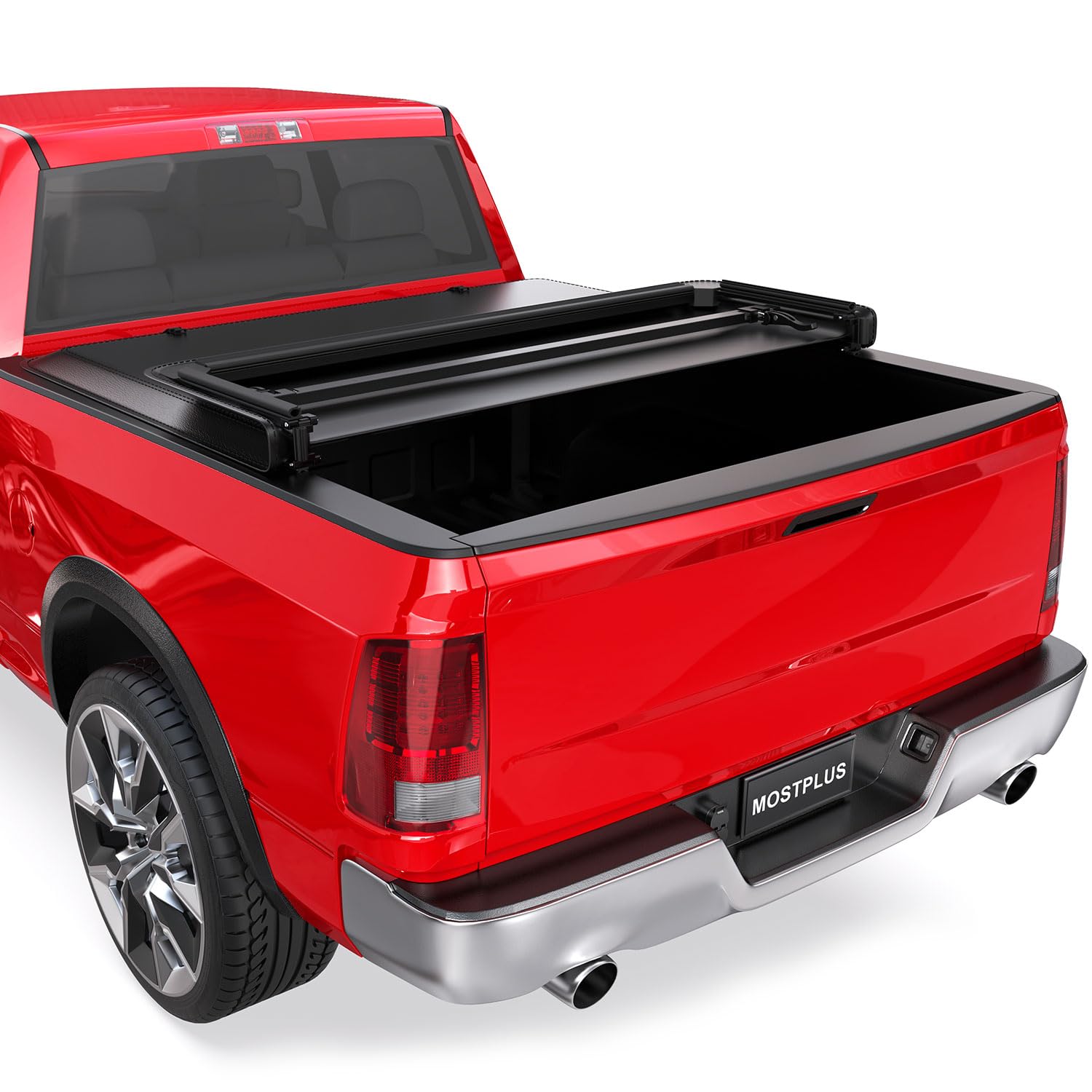 Mostplus Soft 3 Tri-Fold Truck Bed Tonneau Cover Compatible With 2009-2025 Dodge Ram 1500 Inclu. Classic & New Body Fleetside (5