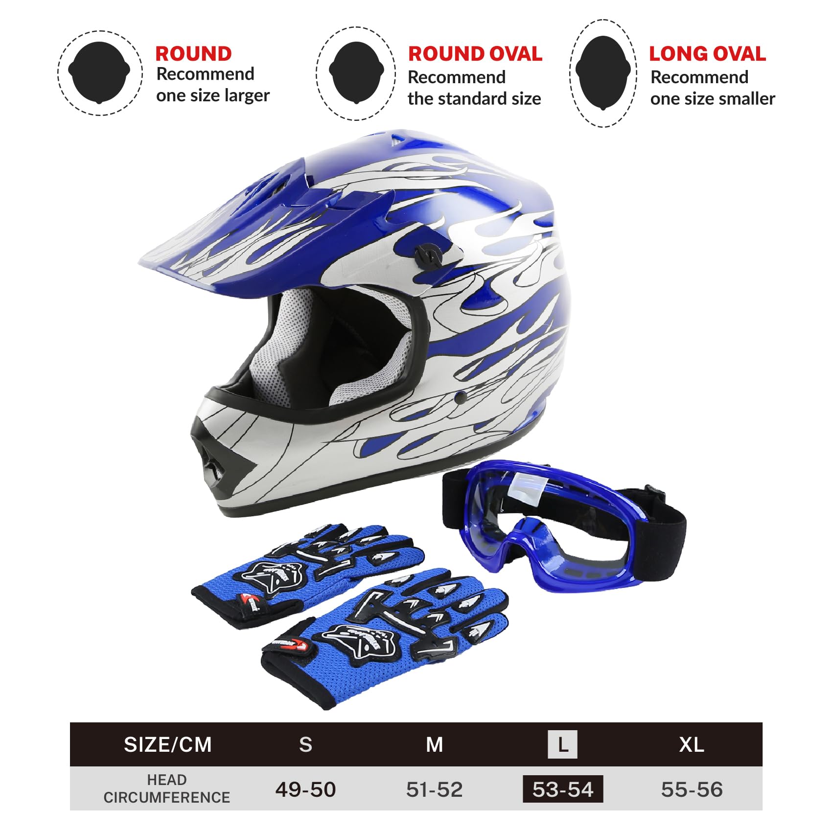 Tct-Motorparts Dot Youth Kids Four Wheeler Riding Helmet Motocross Atv Helmets Offroad Street Dirt Bike Go-Kart Bmx Mx Full Face