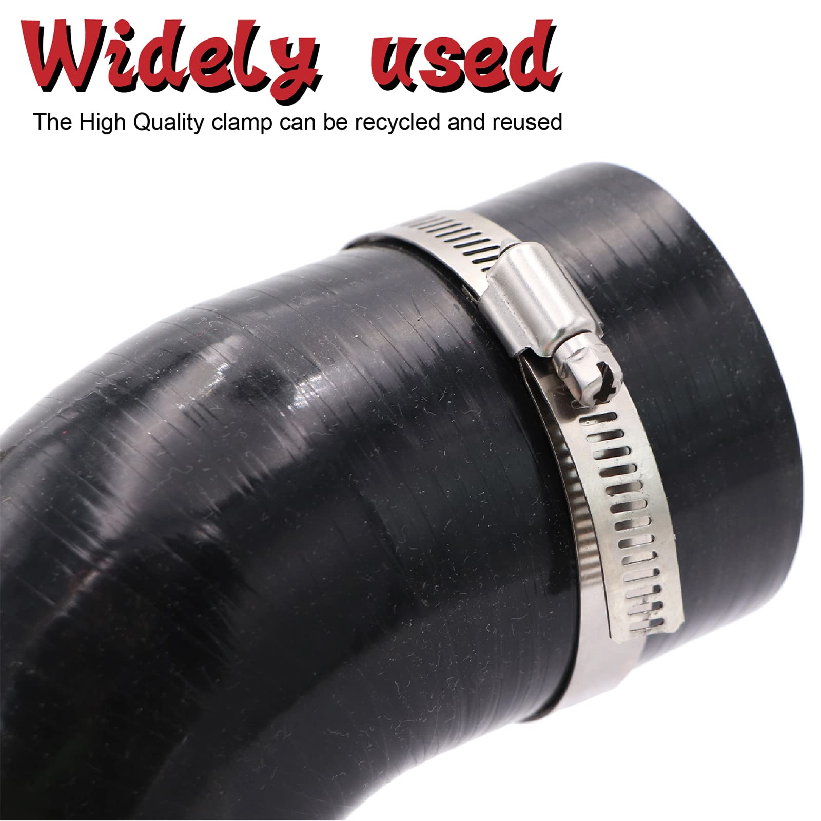 TuoLauthon 90 Degree 3 to 3-1/2 inch(76-89mm) Silicone Reducer Coupler Hose,4-Ply Reinforced,Length 4-in(102mm) with 2PCS clamps