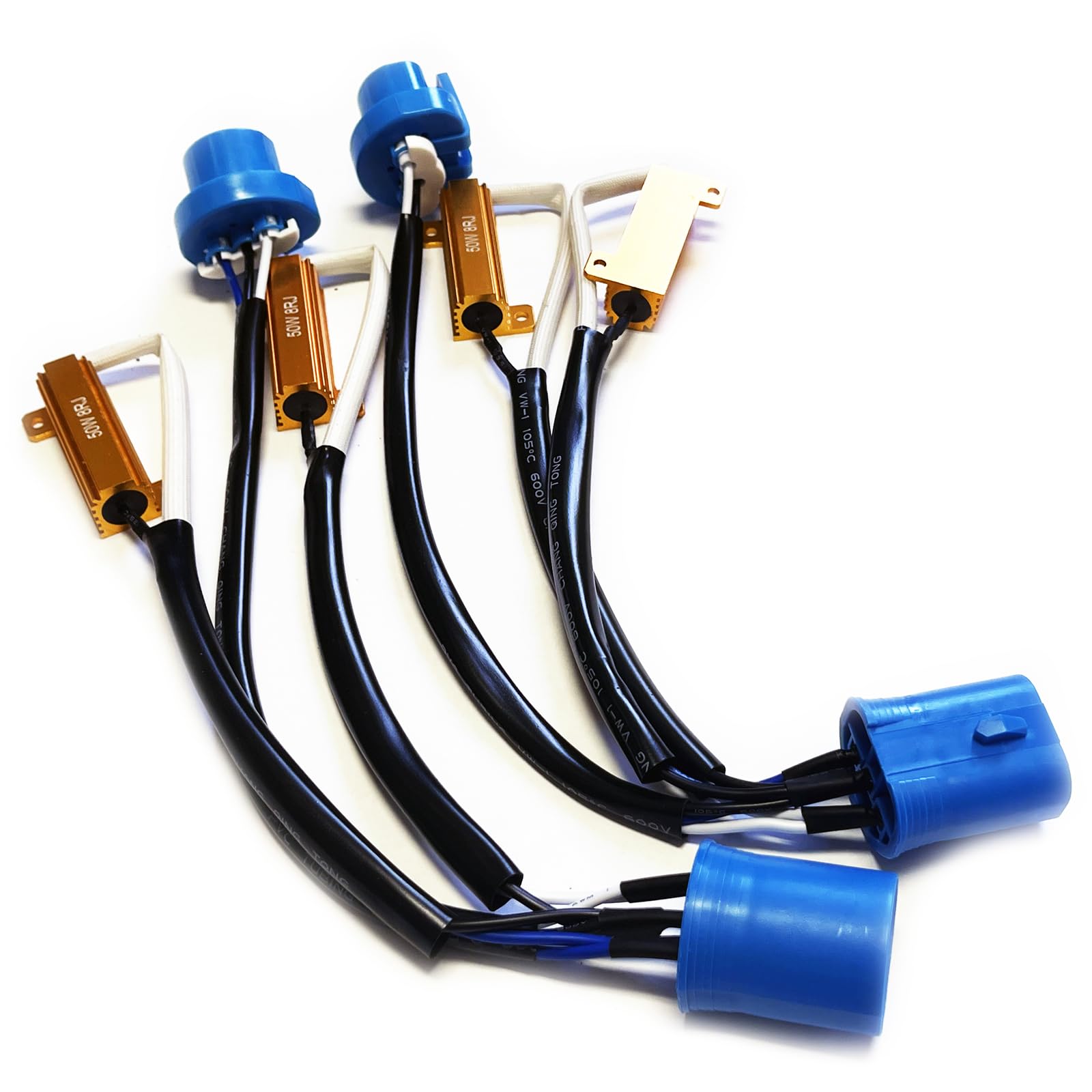O-Nex Hb5 9007 Led Load Resistor Kit 50W 8Ohm Headlight Bulb Relay Harness Adapter Anti Flicker Error Decoder Warning Canceller