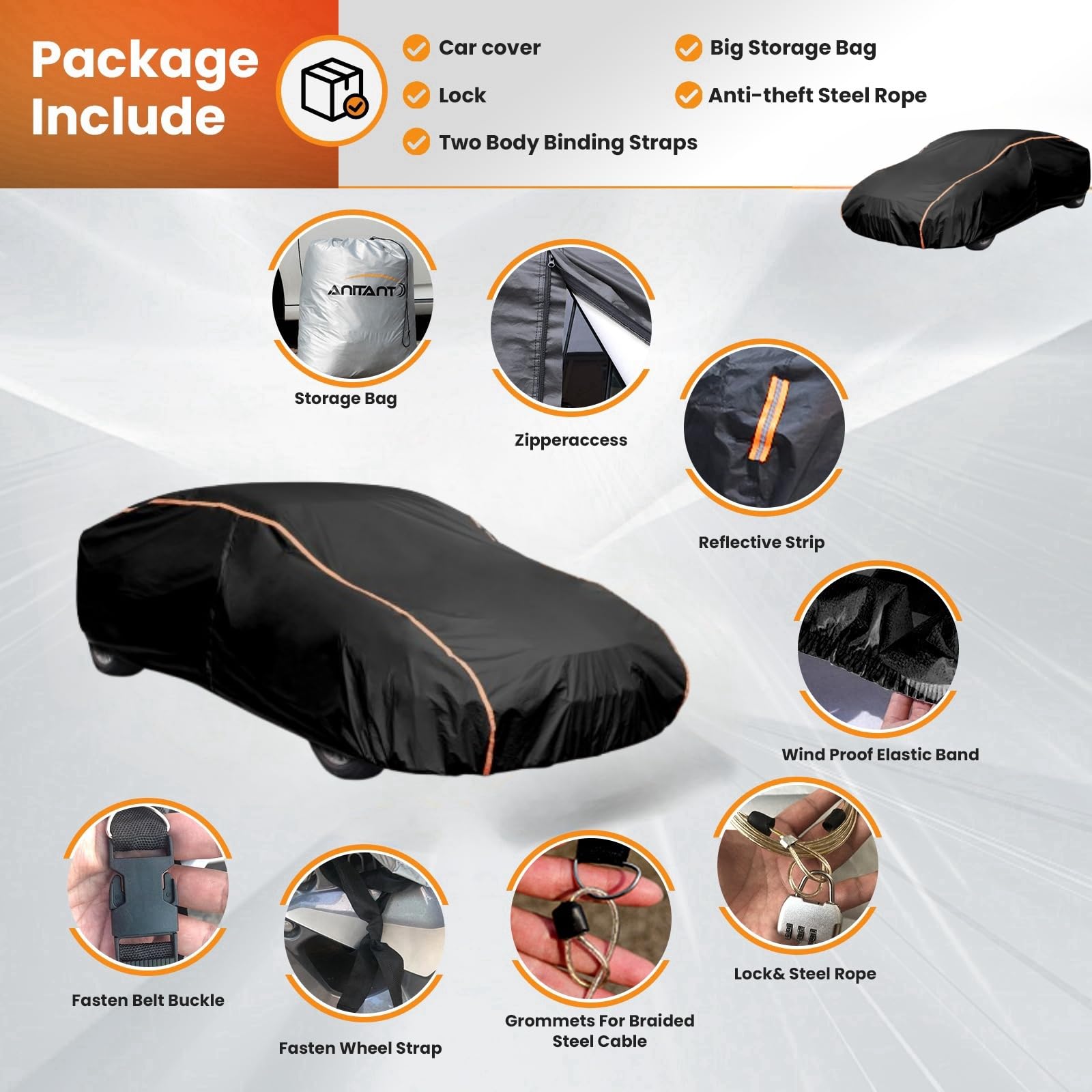 Lightweight Large Sedan Car Cover Full Outdoor Car Cover Waterproof All Weather For Automobiles Fit Sedan Chevrolet Caprice Buic